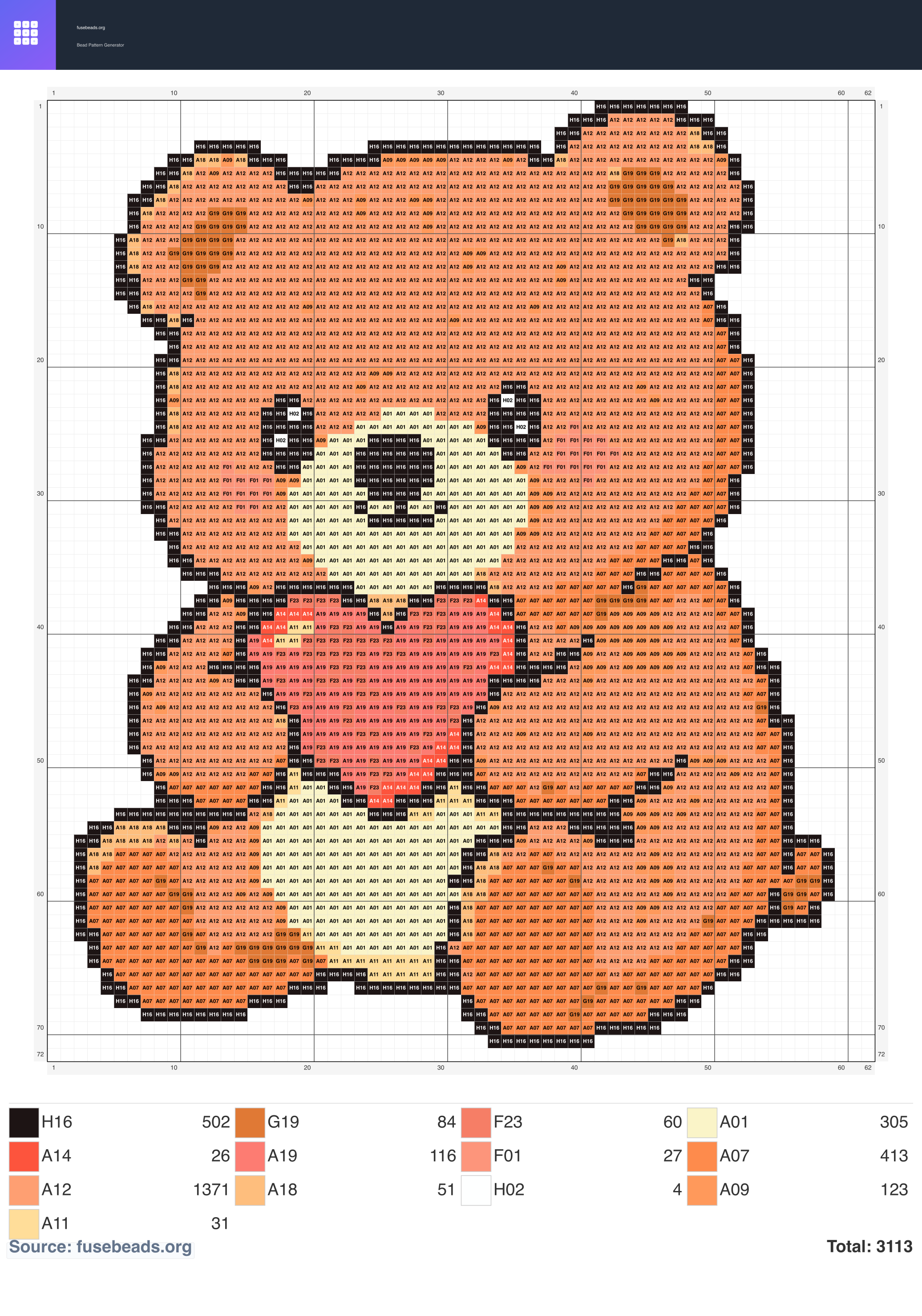 Valentine #2332 perler beads pattern