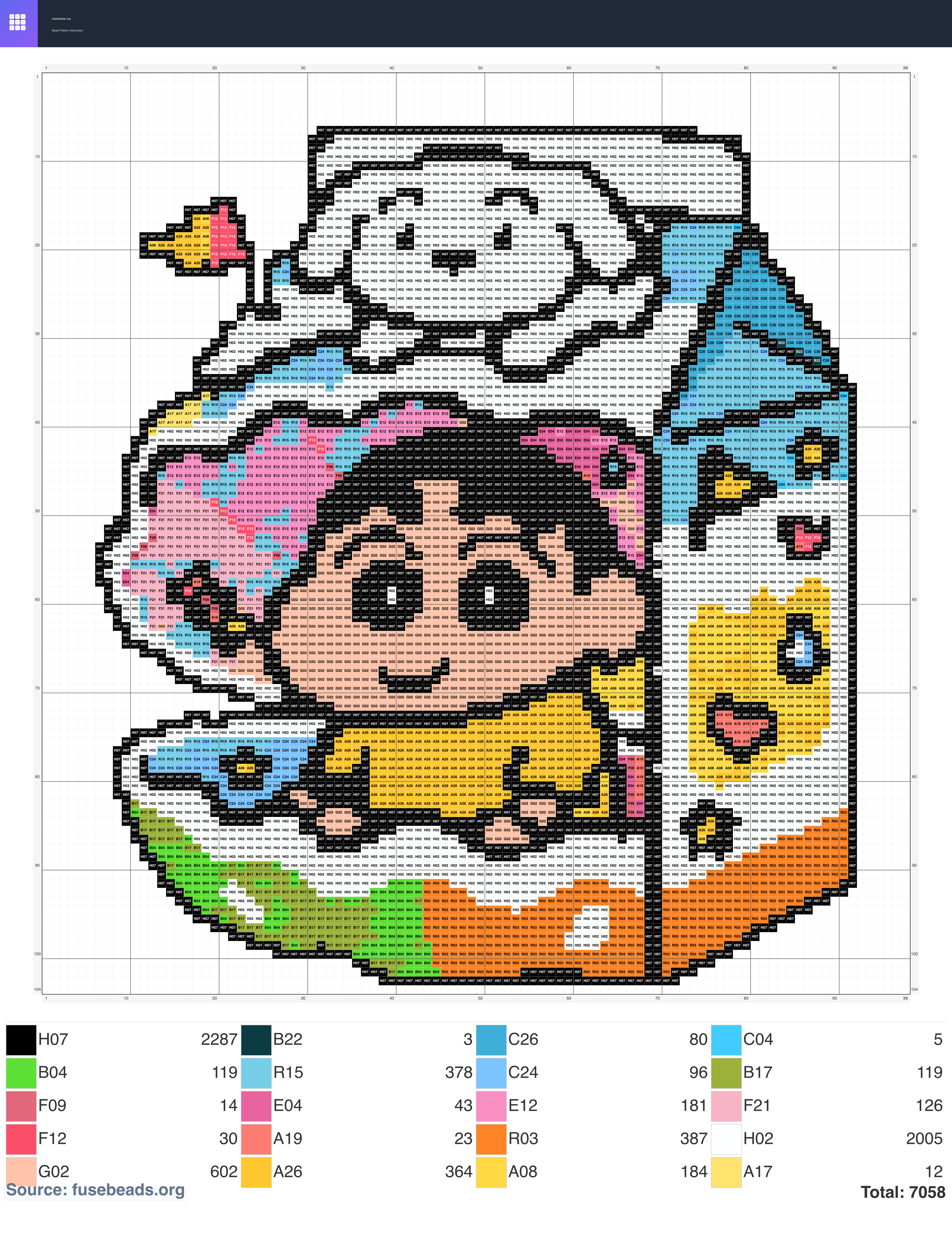 Kawaii #2335 perler beads pattern