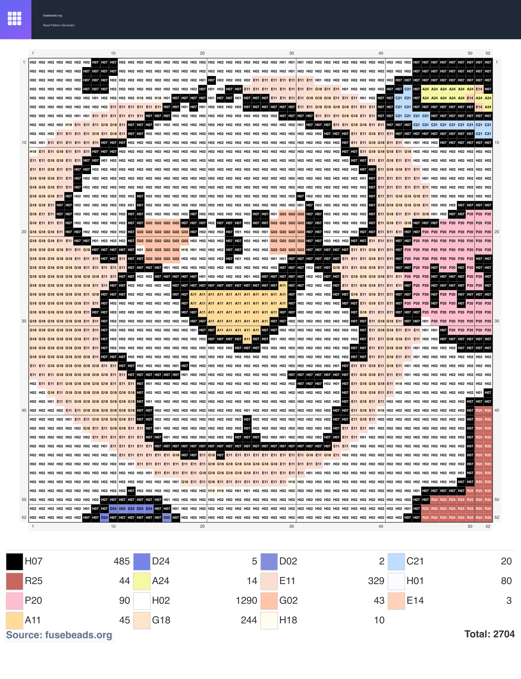 Kawaii #2354 perler beads pattern