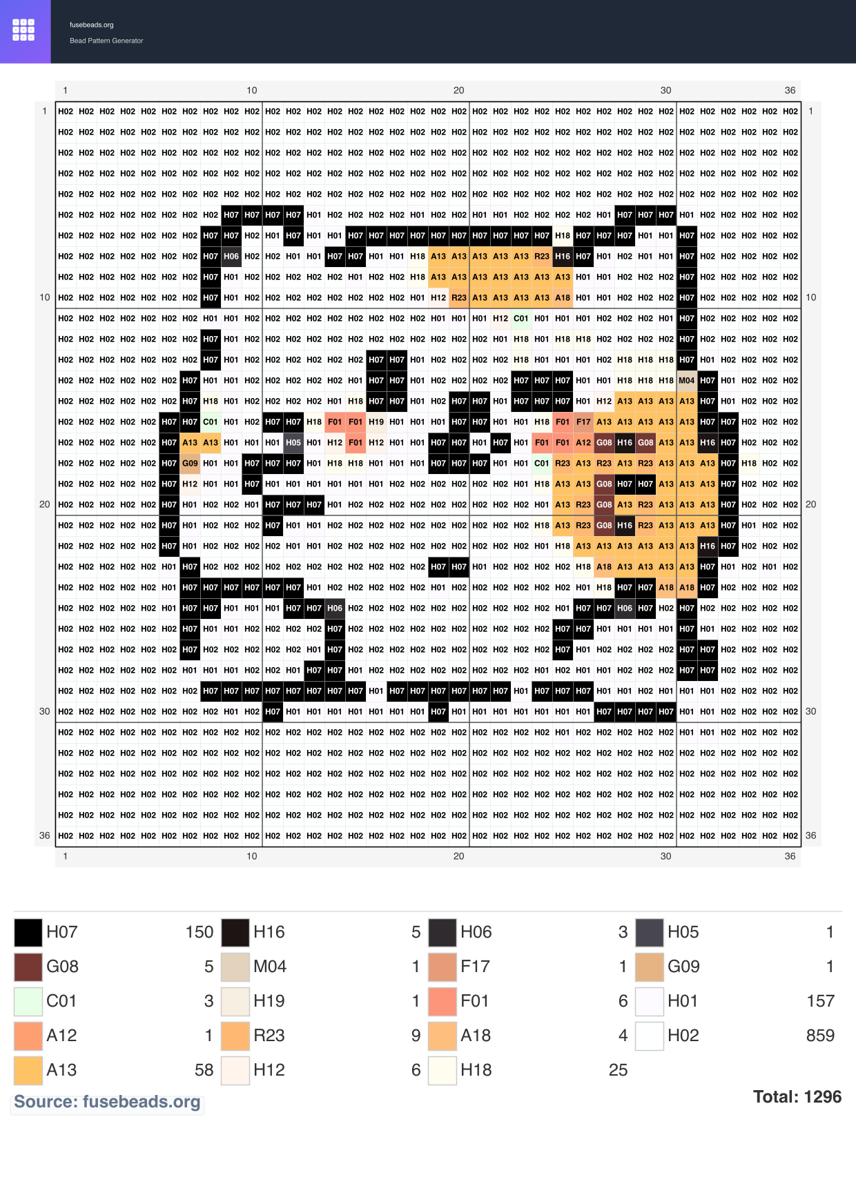 Animal #2357 perler beads pattern