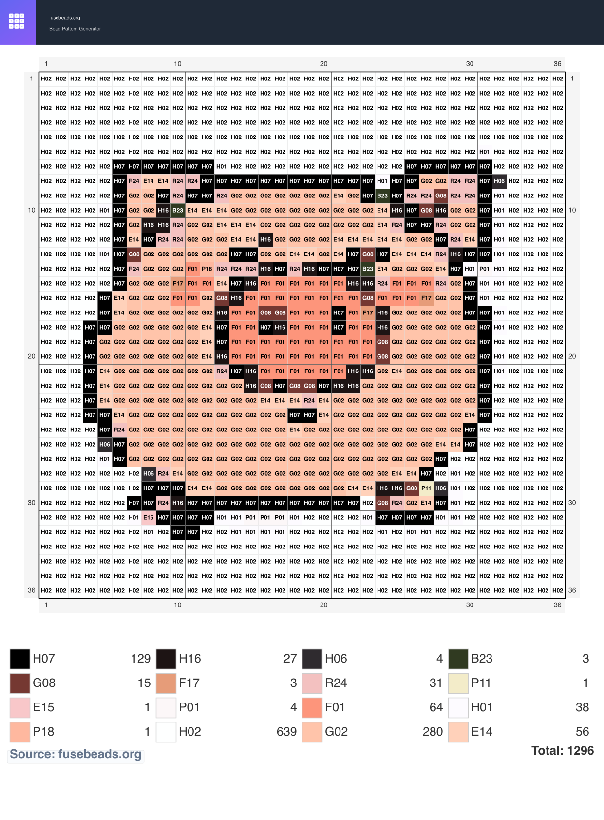 Kawaii #2365 perler beads pattern