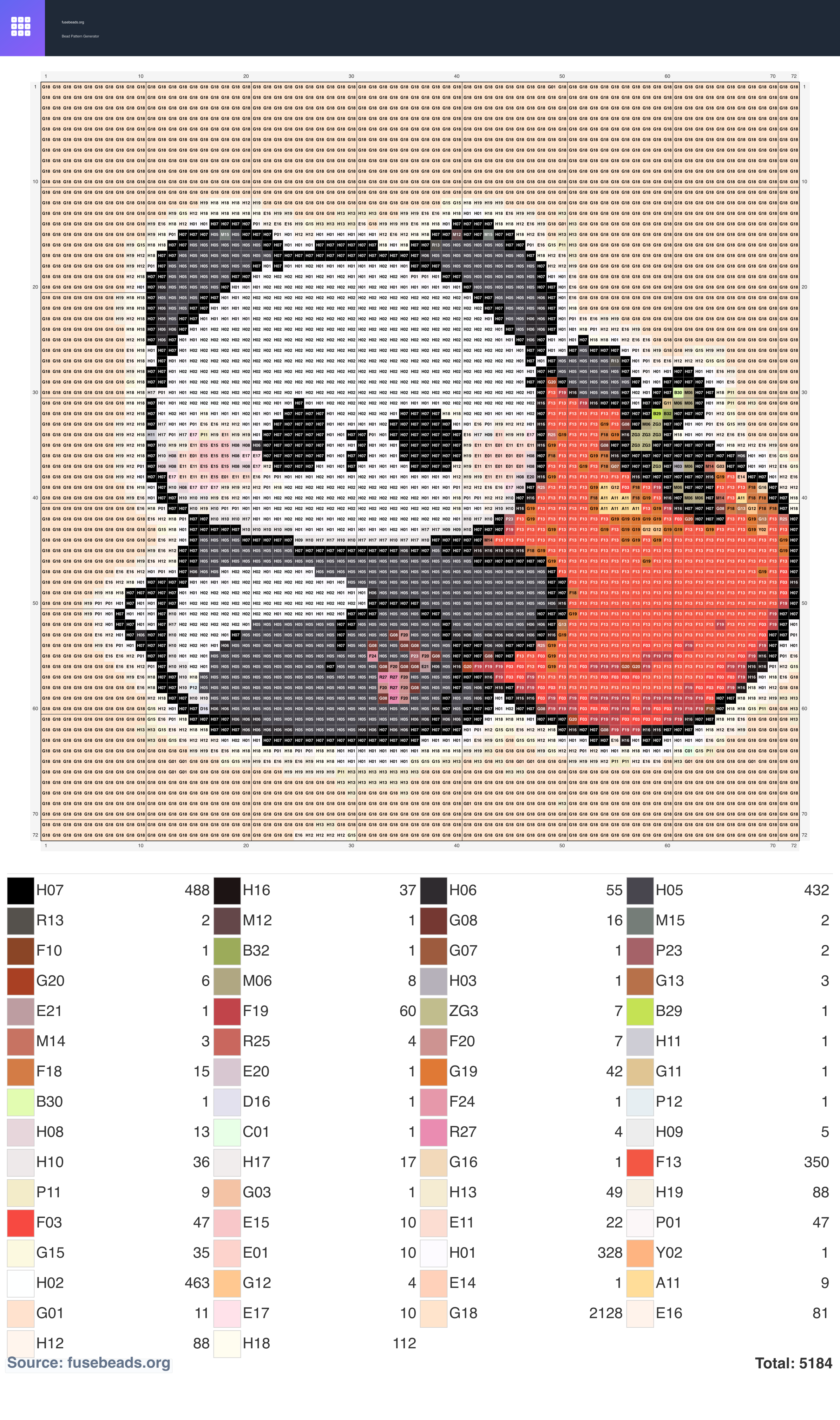 Animal #2388 perler beads pattern