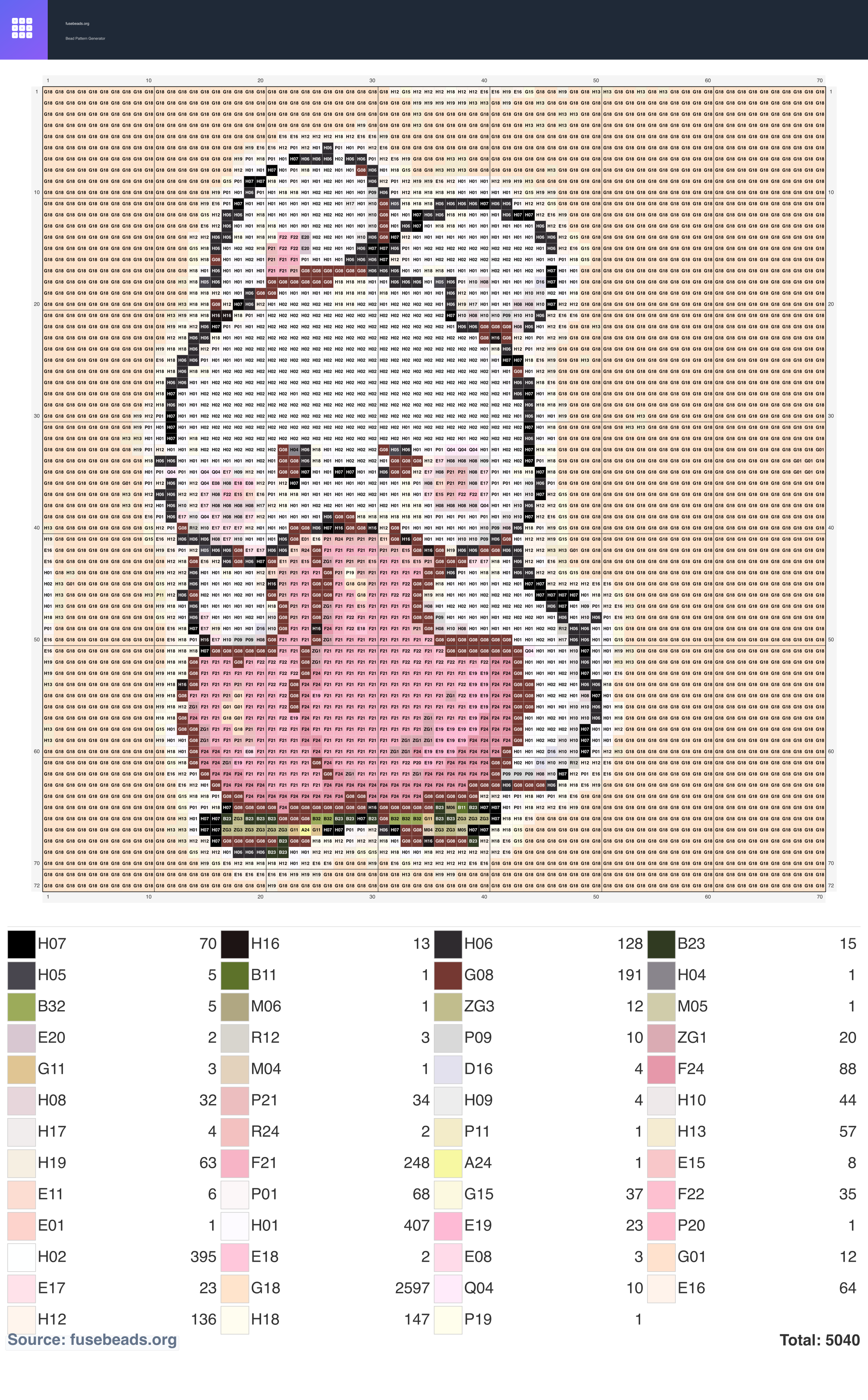 Animal #2394 perler beads pattern