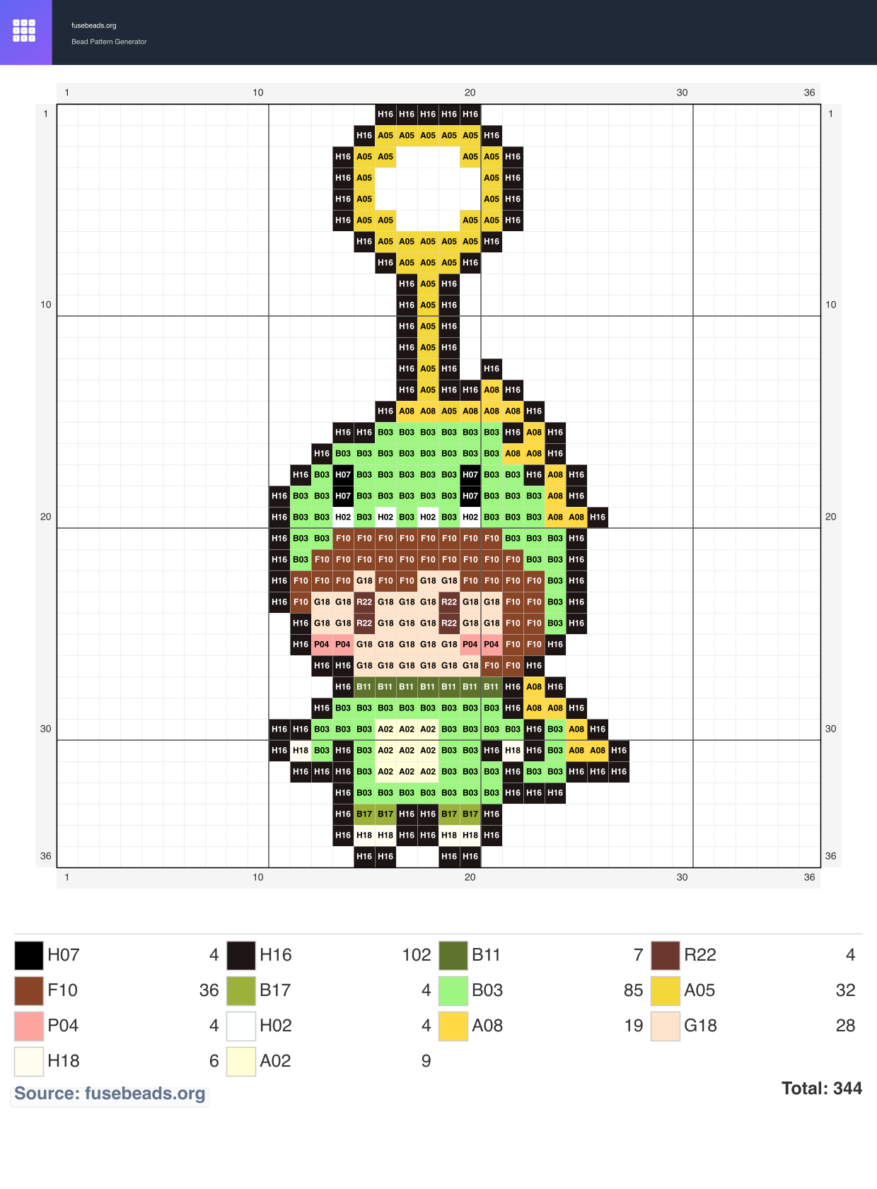 Charm perler beads pattern