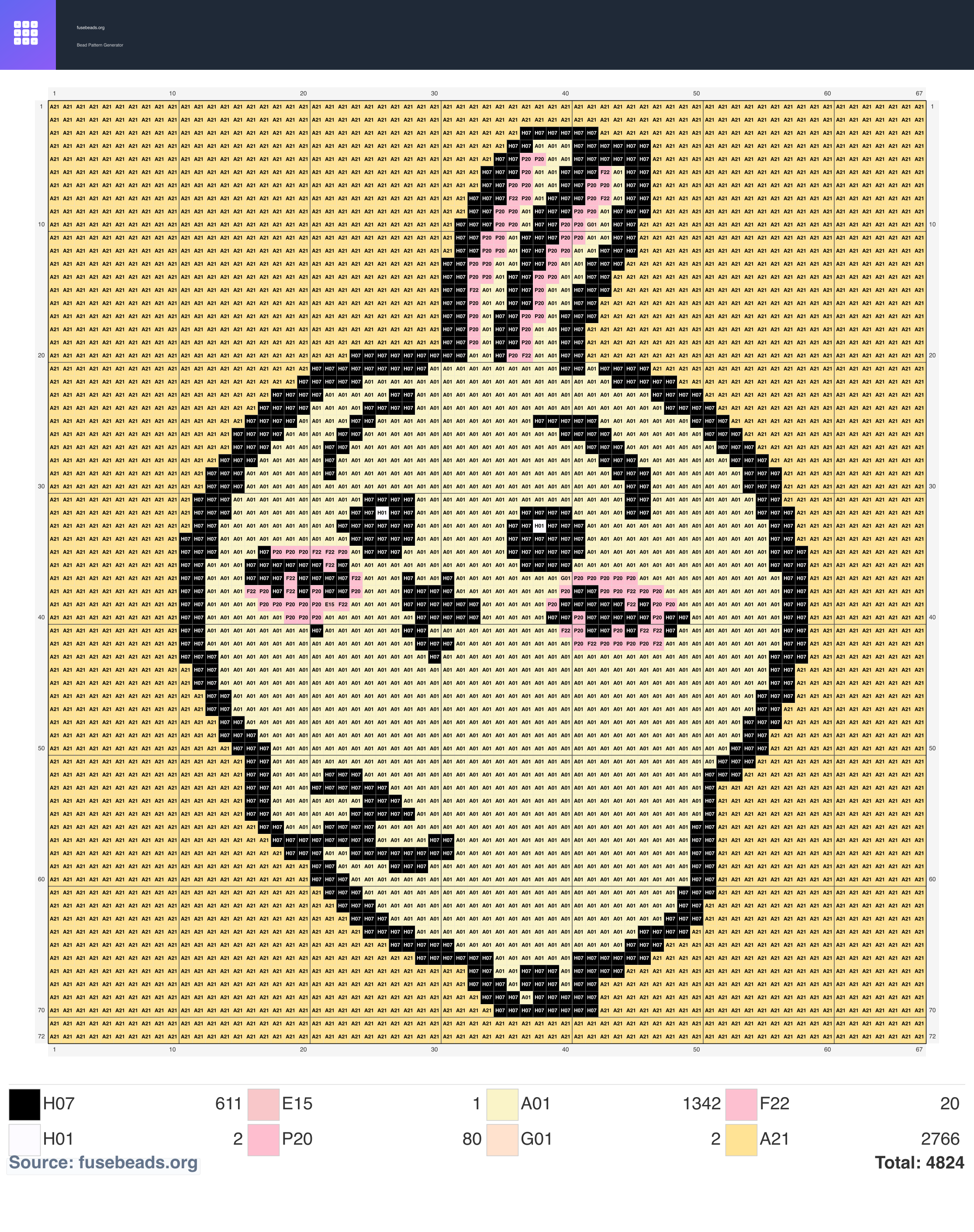 Usagi perler beads pattern
