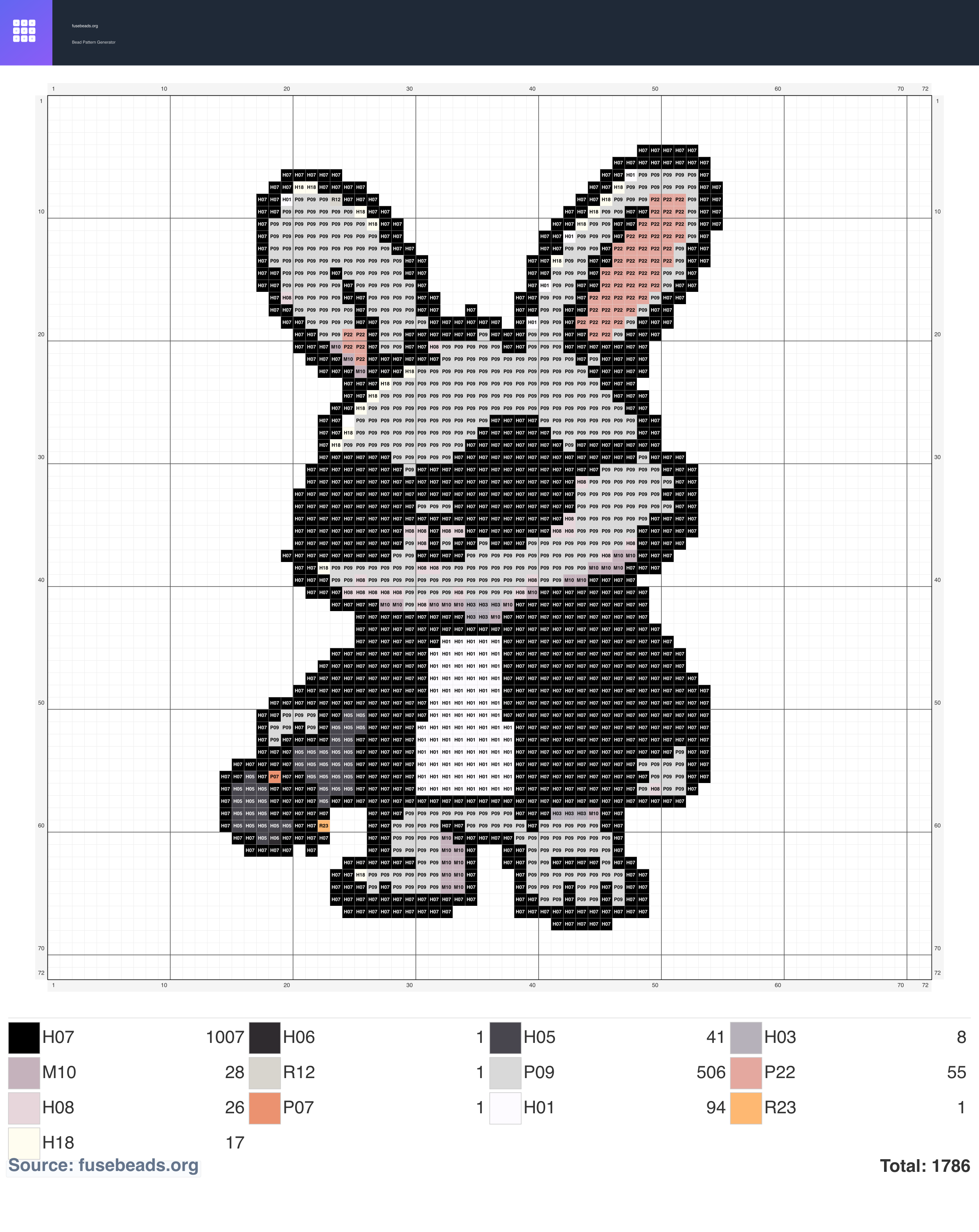 Bunny perler beads pattern