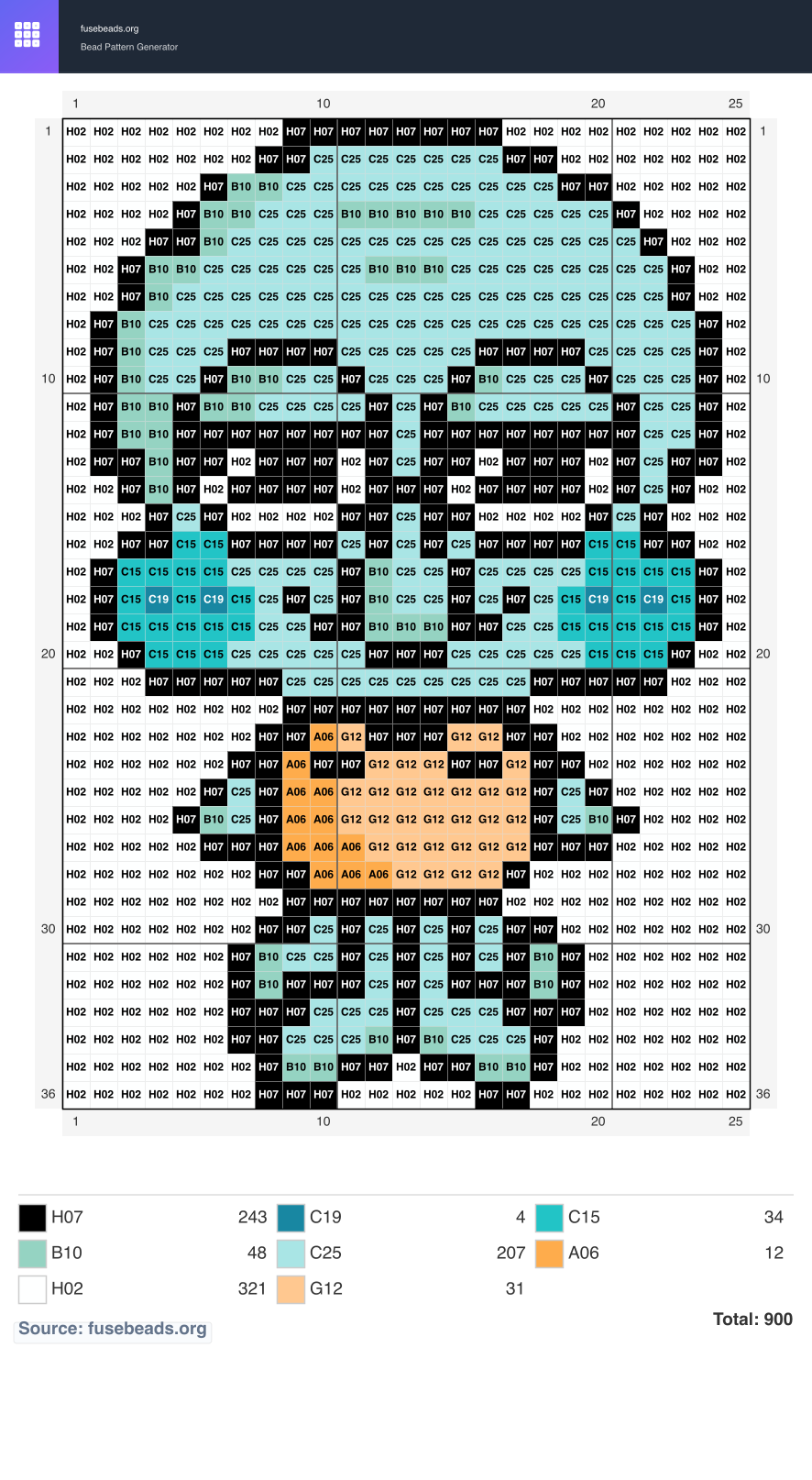 Fish perler beads pattern