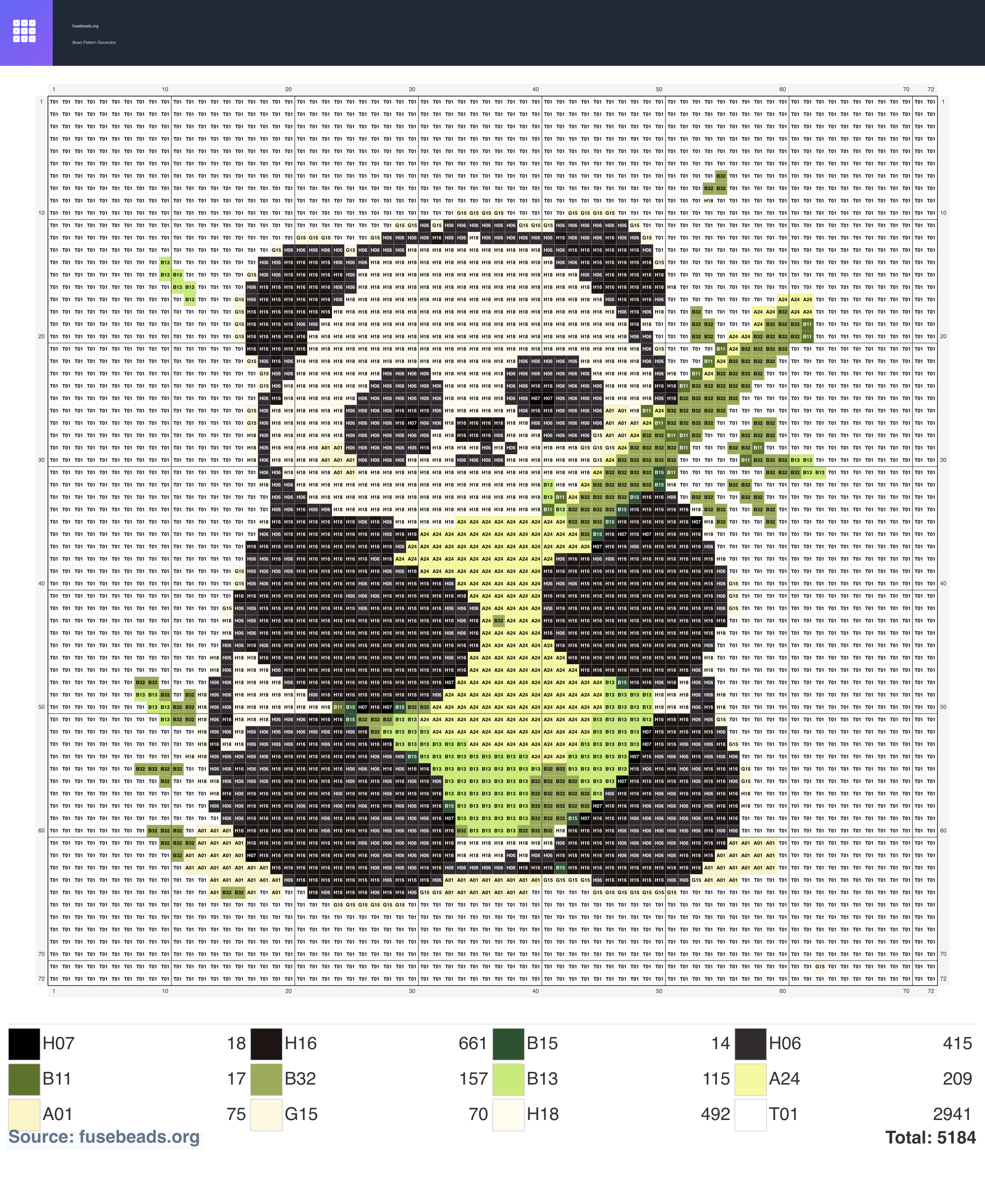 Panda perler beads pattern