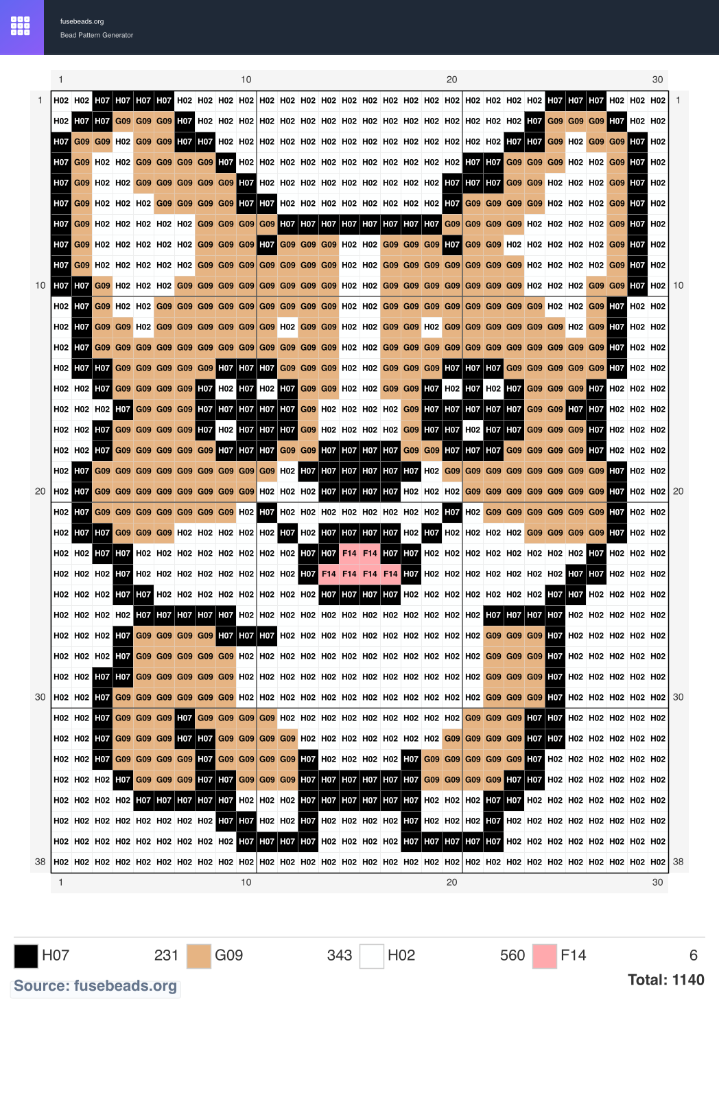 Corgi perler beads pattern