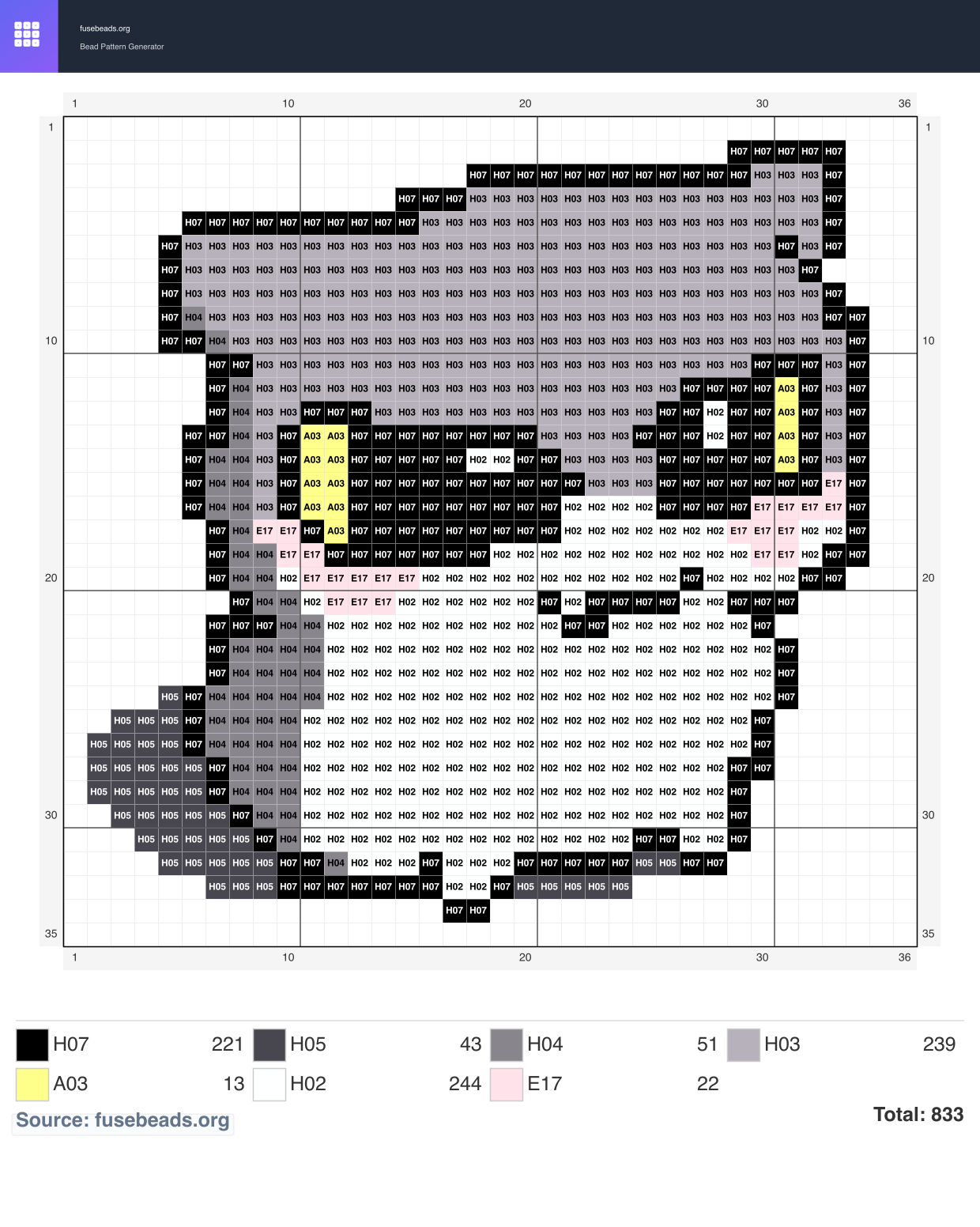 Cute Kitten perler beads pattern