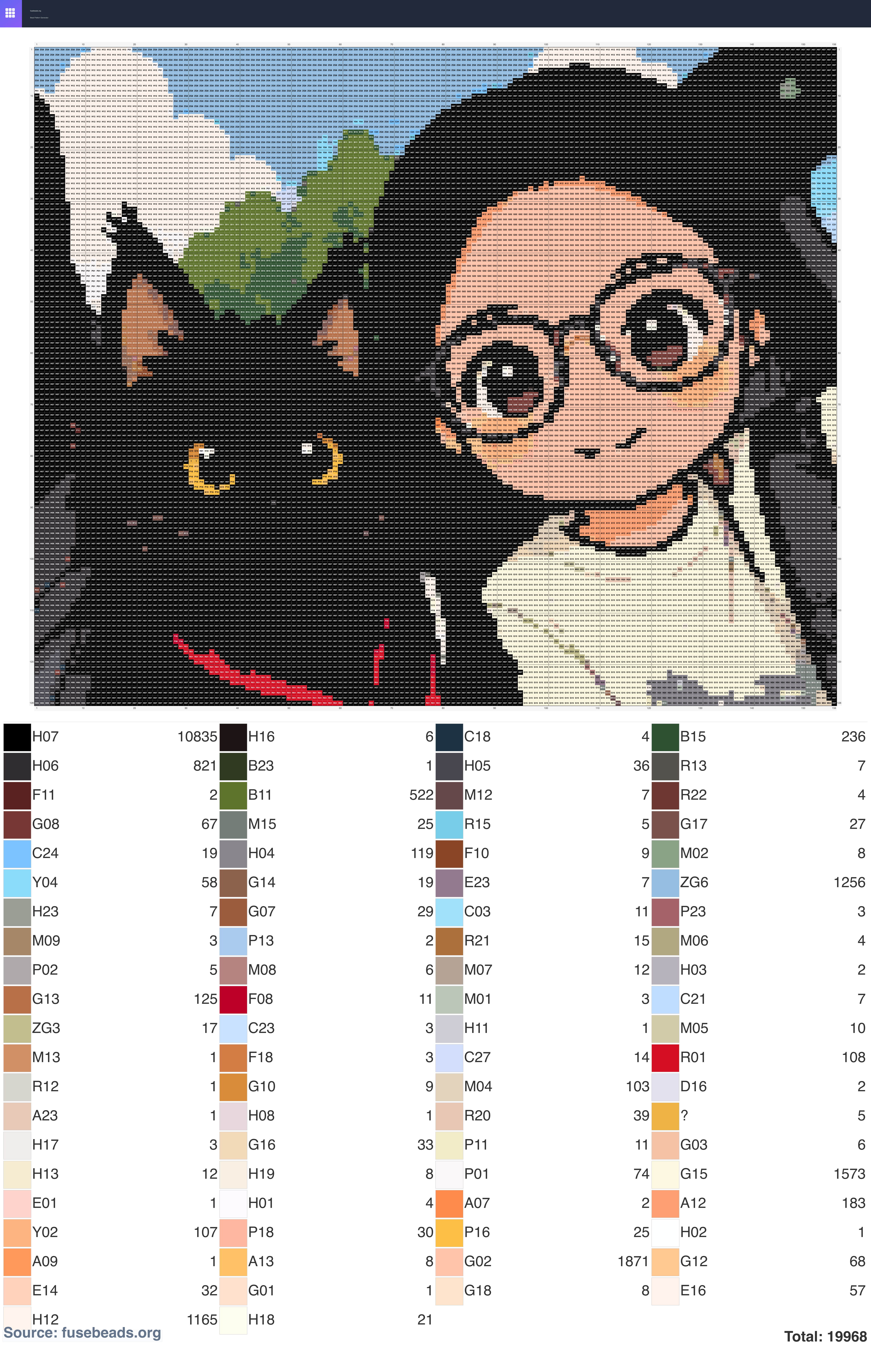 Kitten perler beads pattern