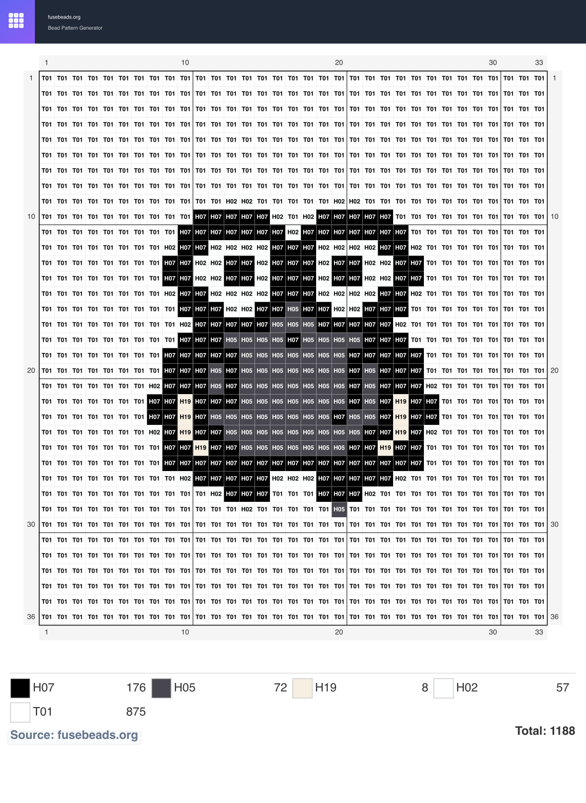 Kawaii #1284 perler beads pattern