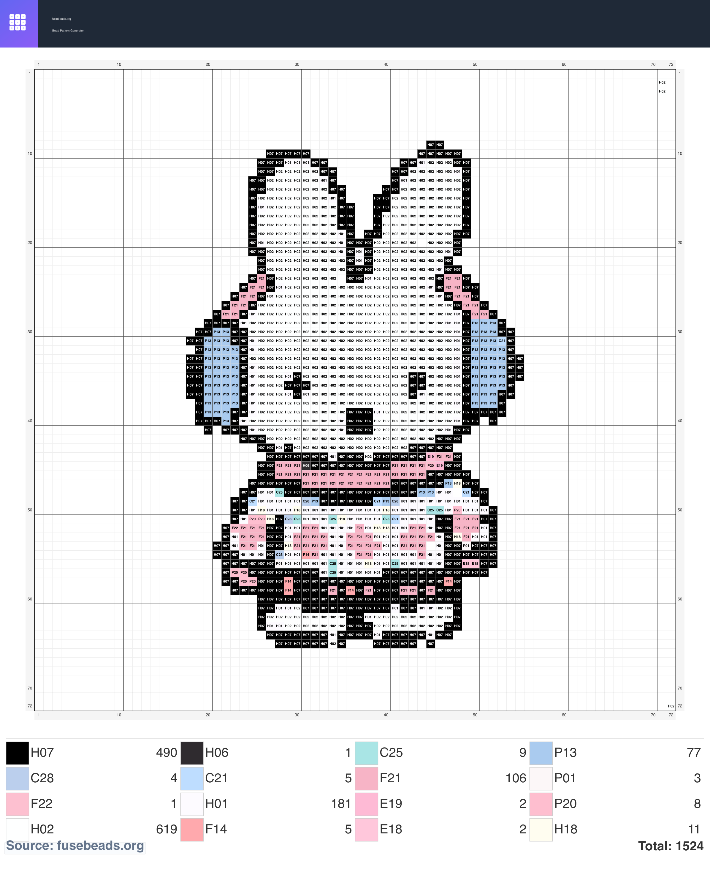 Bunny perler beads pattern