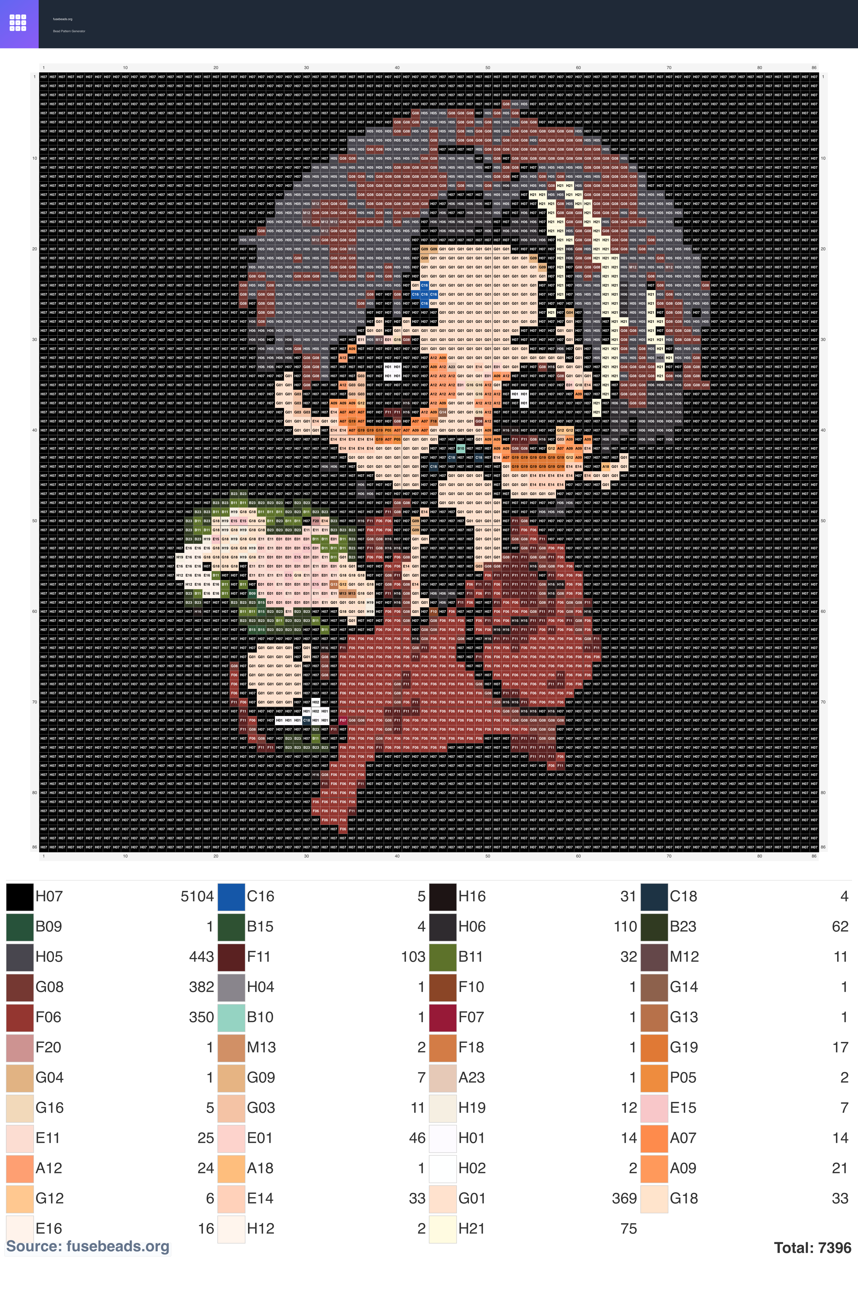 Bird perler beads pattern