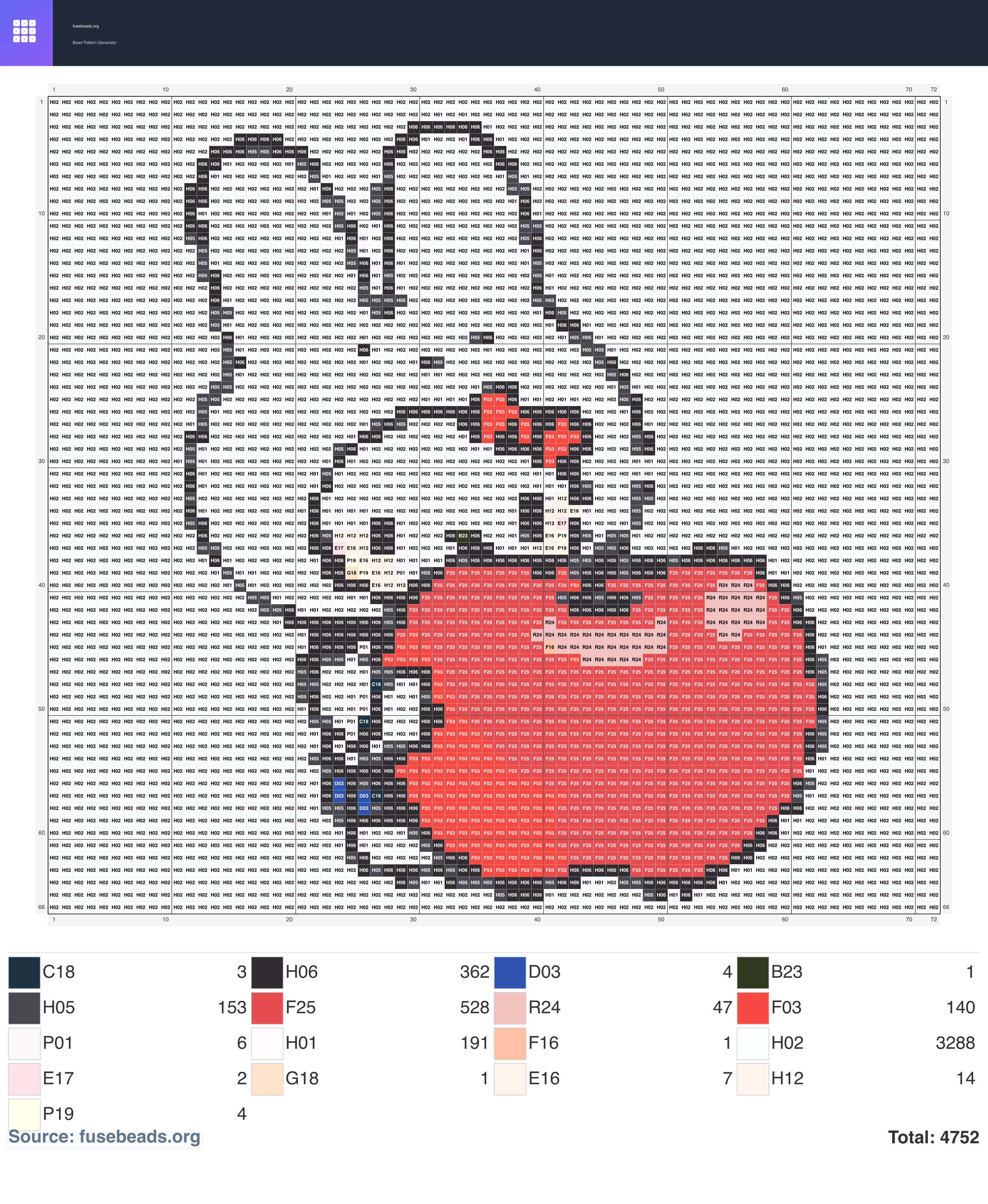 Apple perler beads pattern