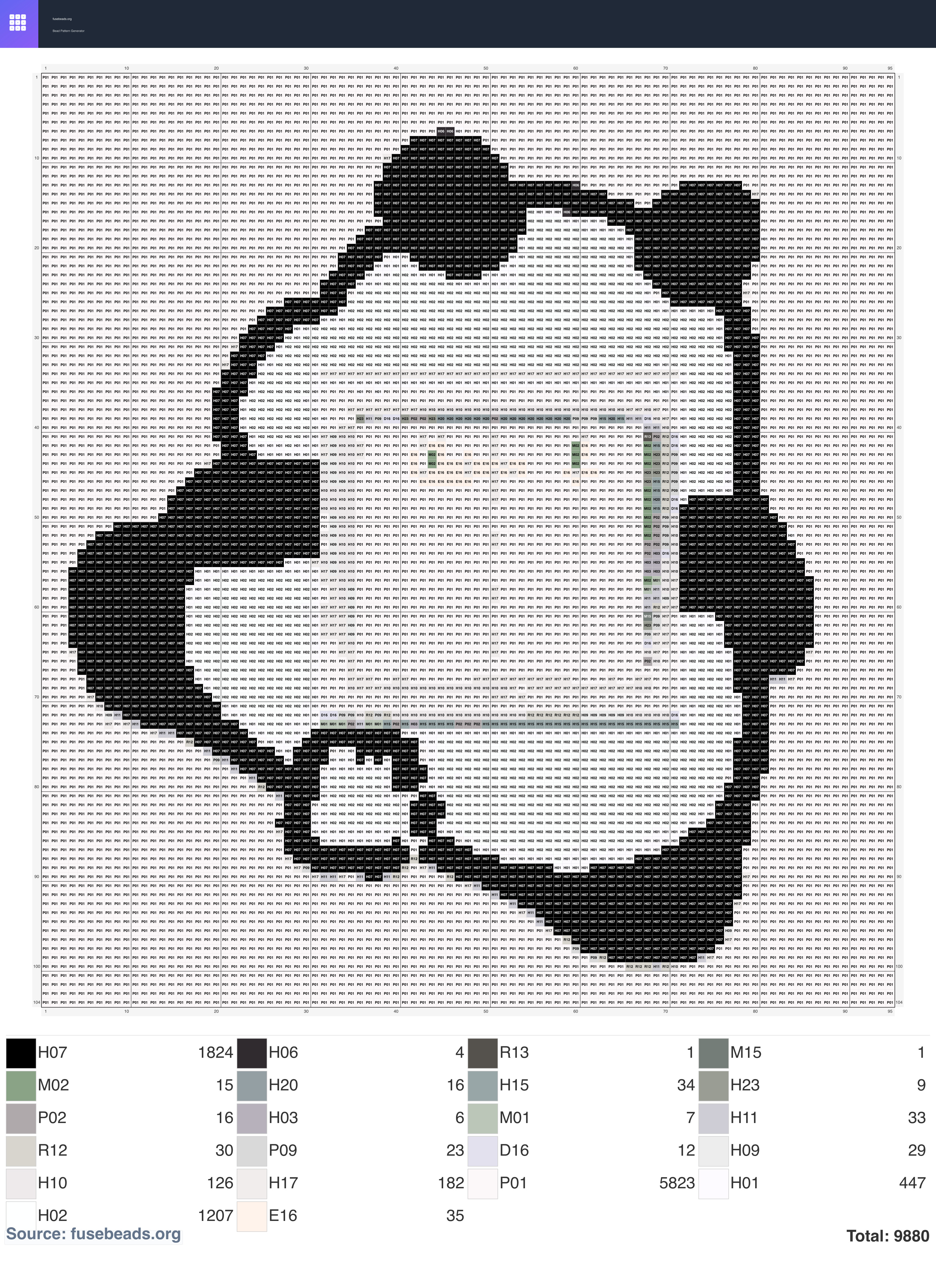 Panda Frame perler beads pattern