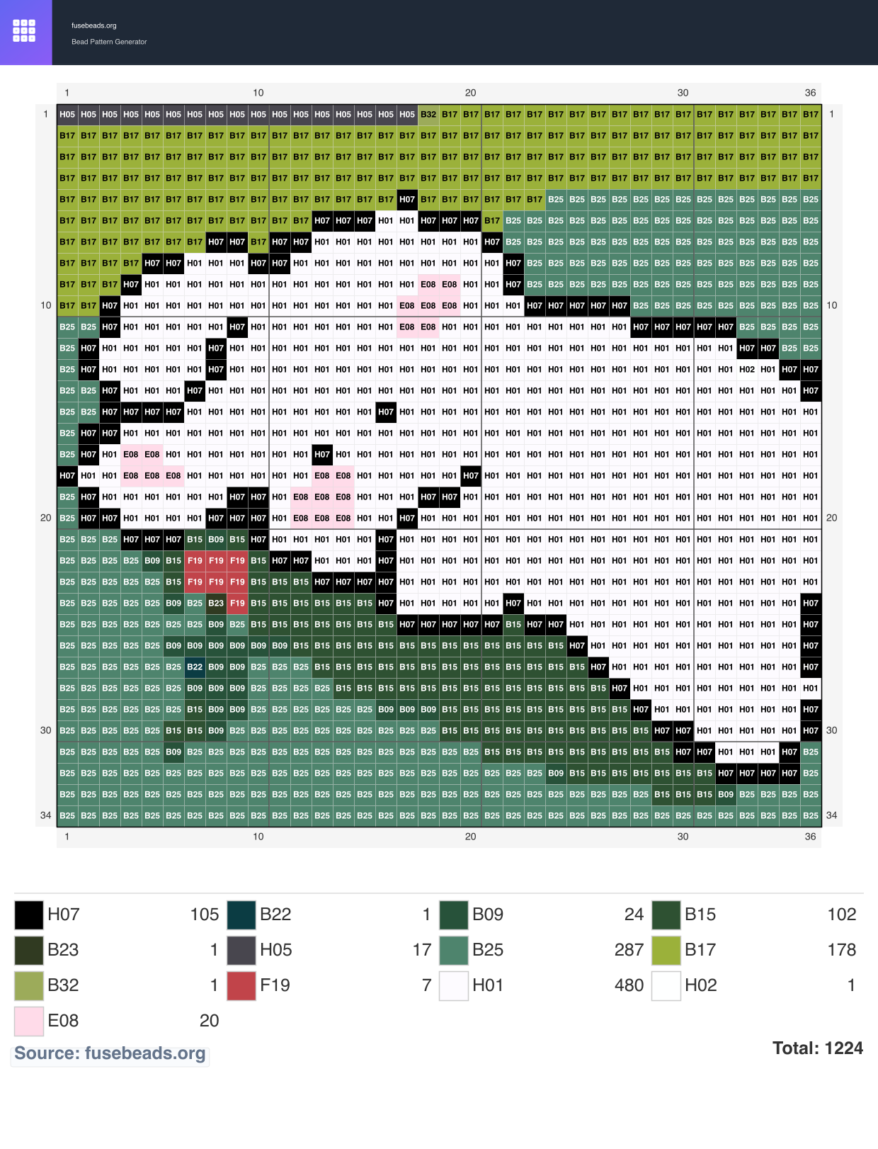 Cute Bunny perler beads pattern