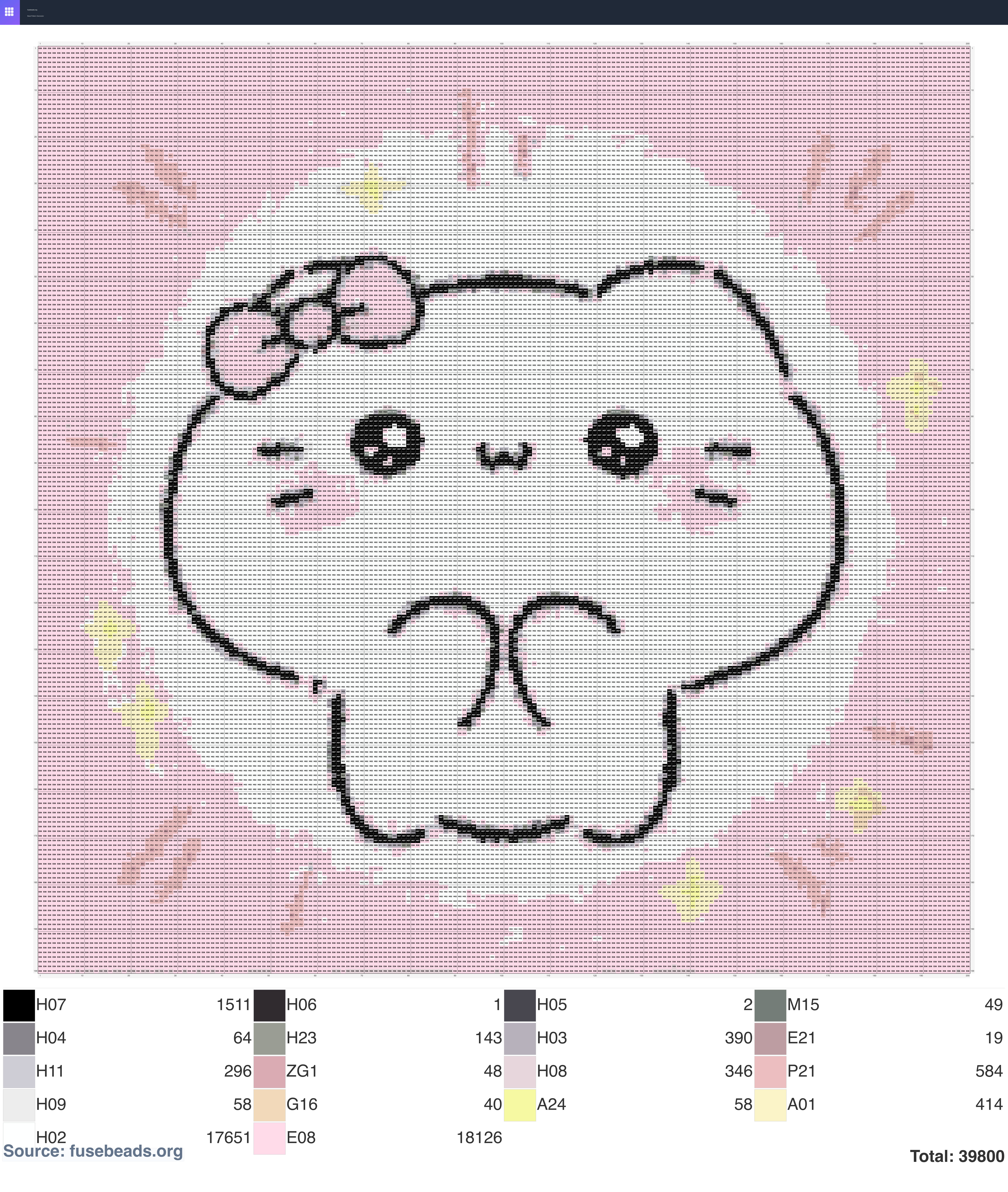 Kawaii #1533 perler beads pattern