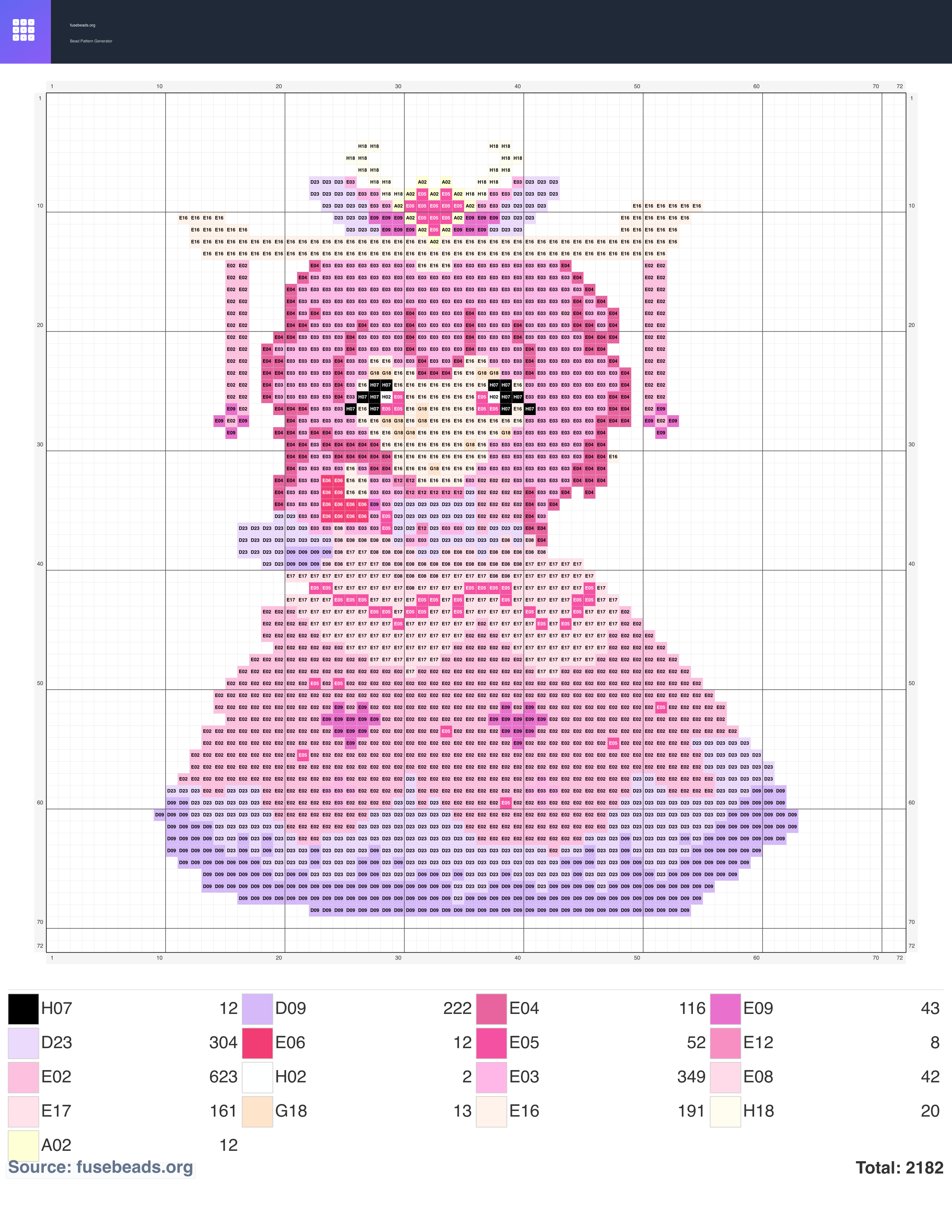 Princess perler beads pattern