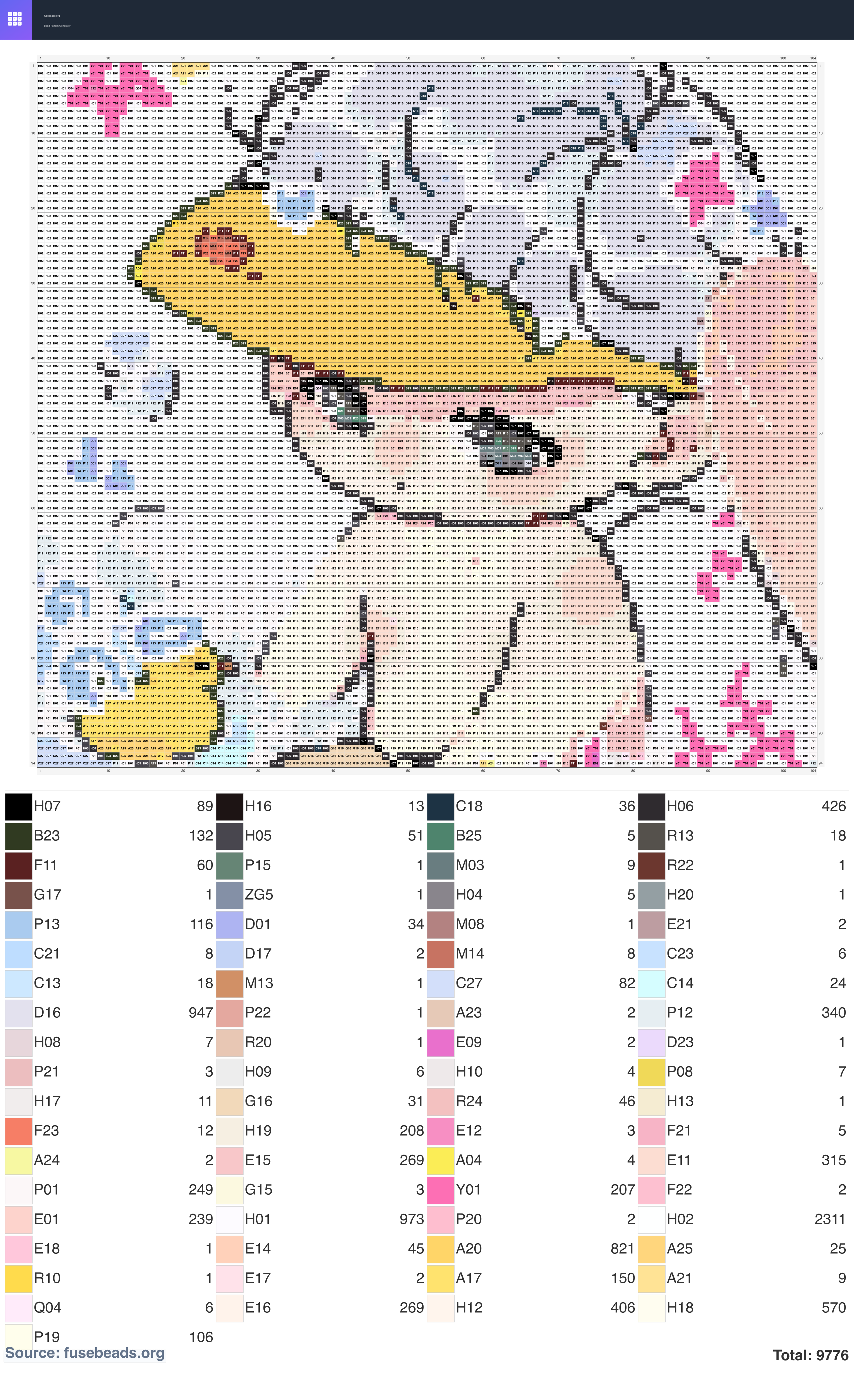 Baby perler beads pattern