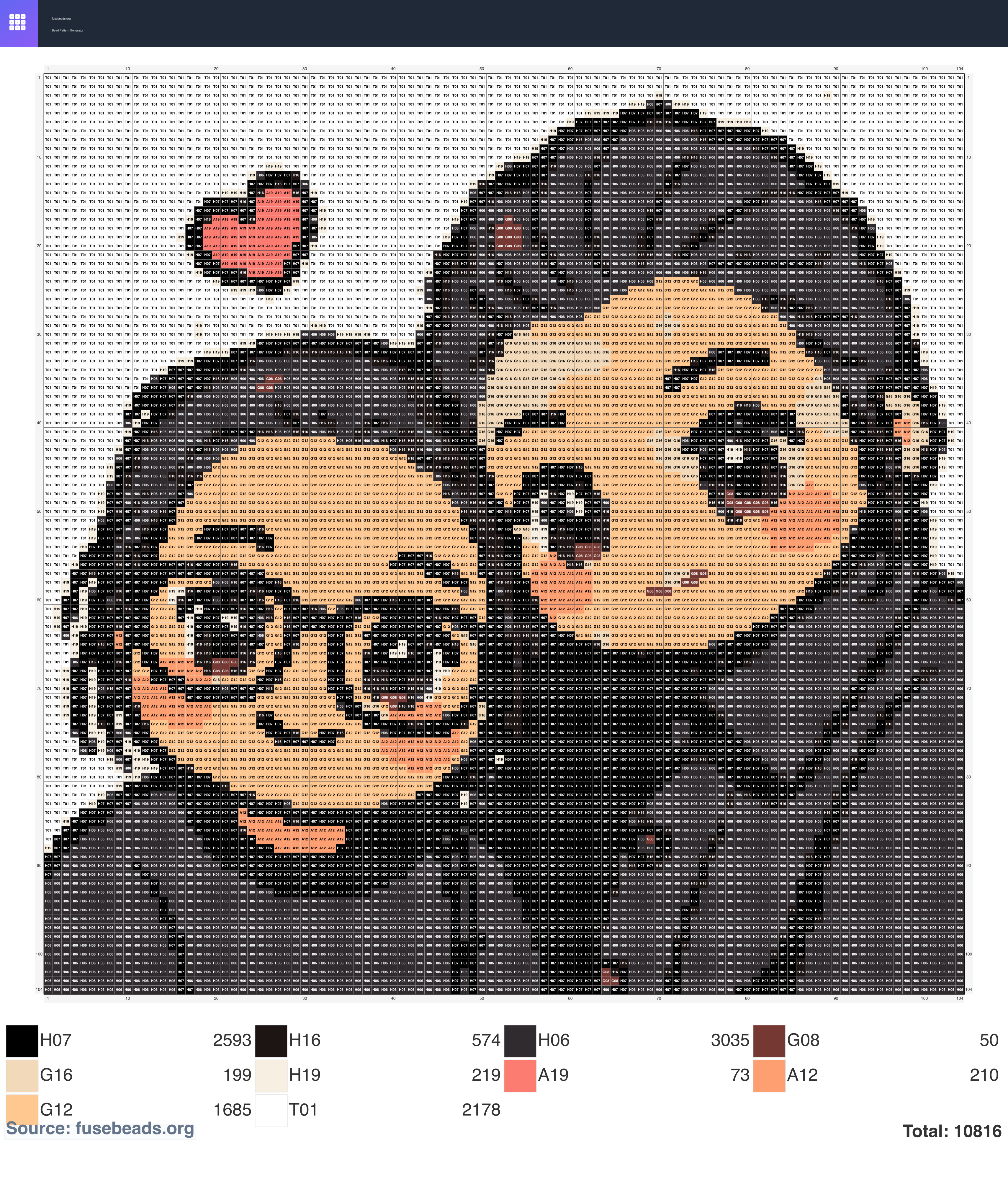 B&me perler beads pattern