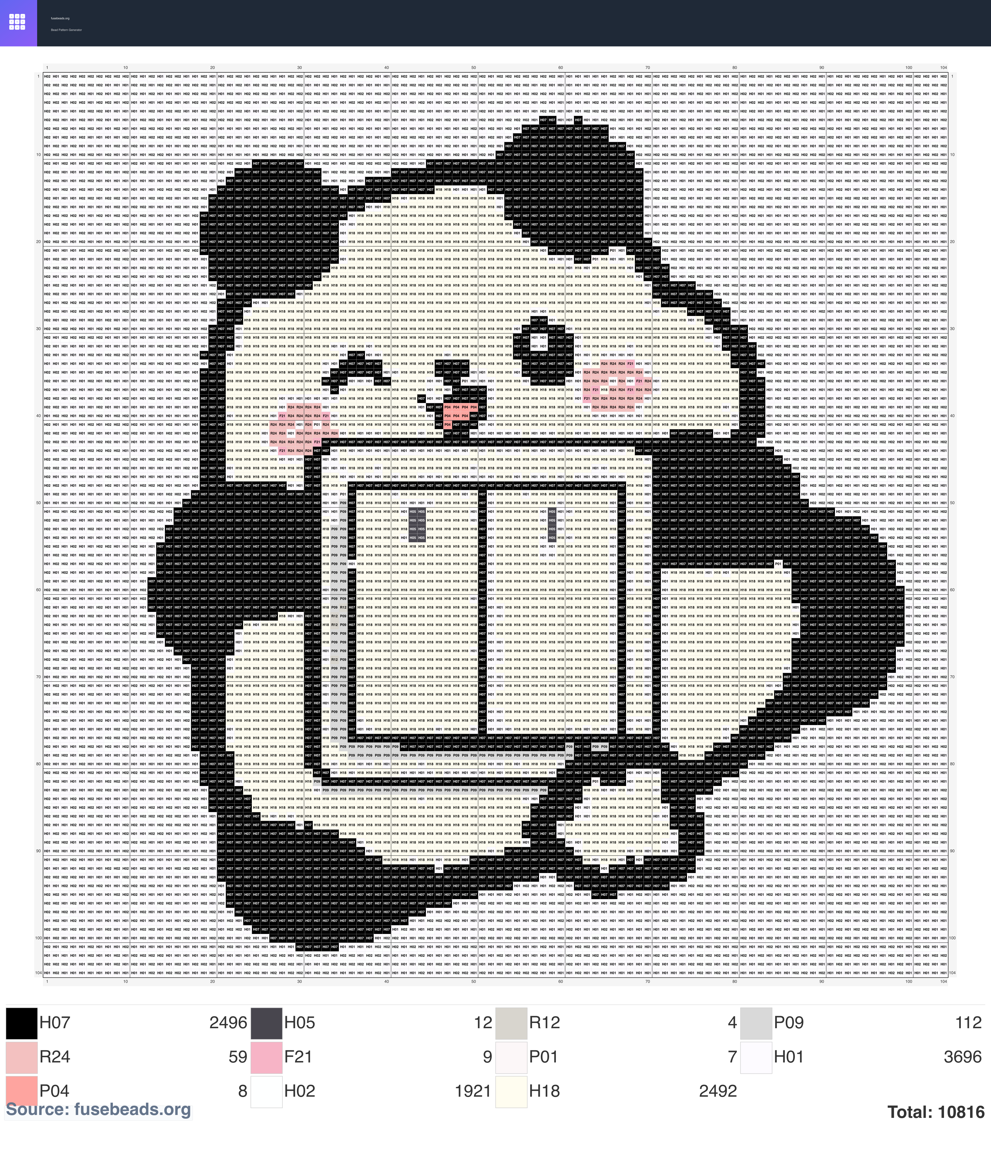 Panda Frame perler beads pattern