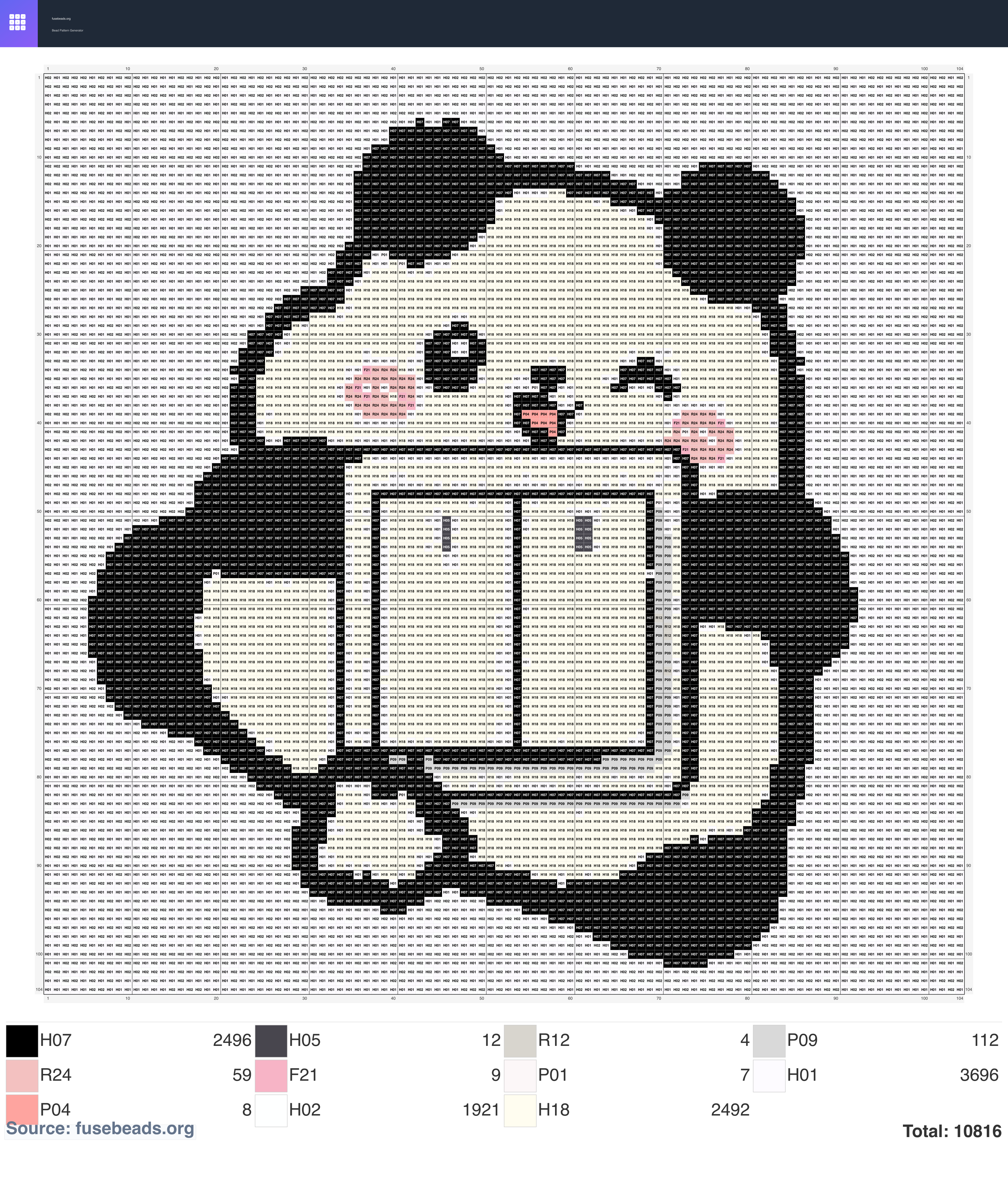 Panda Frame perler beads pattern