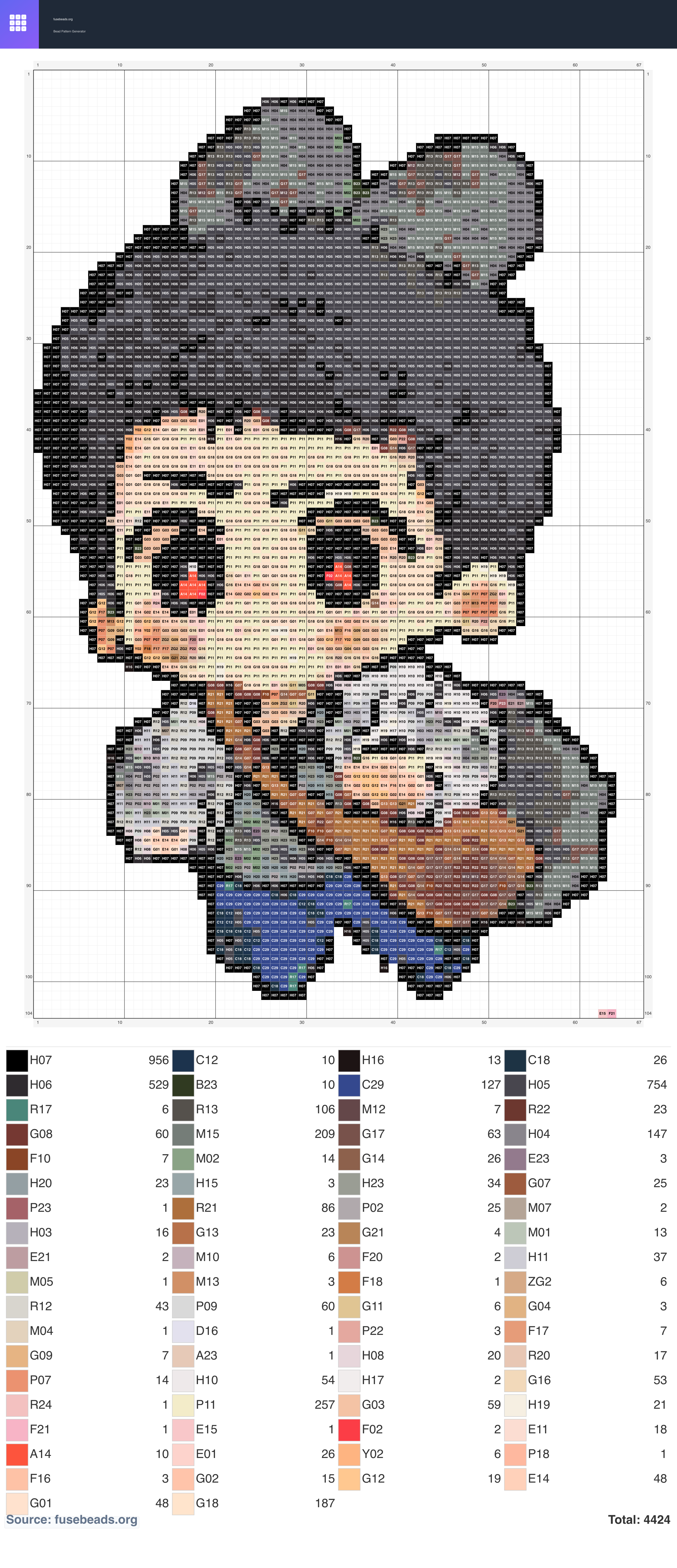 Bunny perler beads pattern