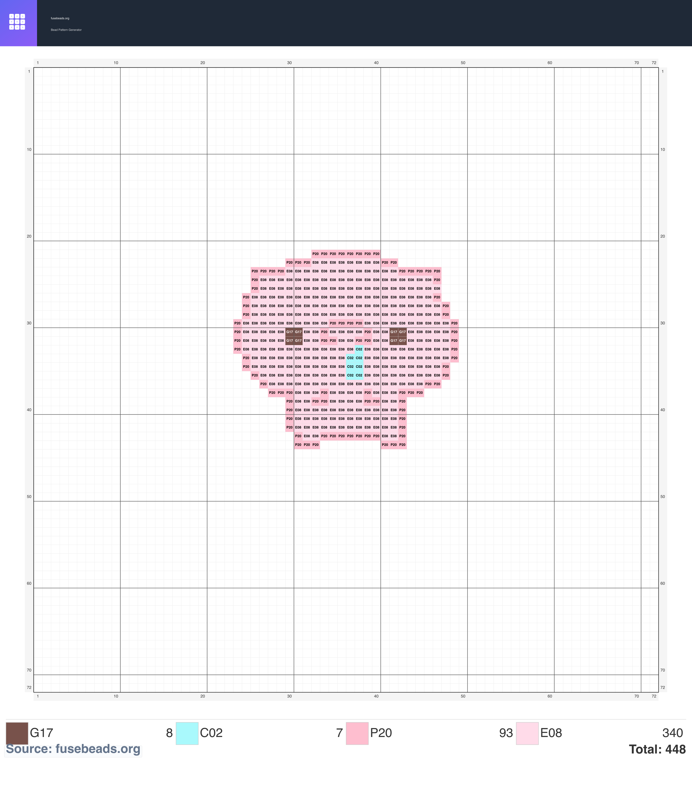 Piggy perler beads pattern