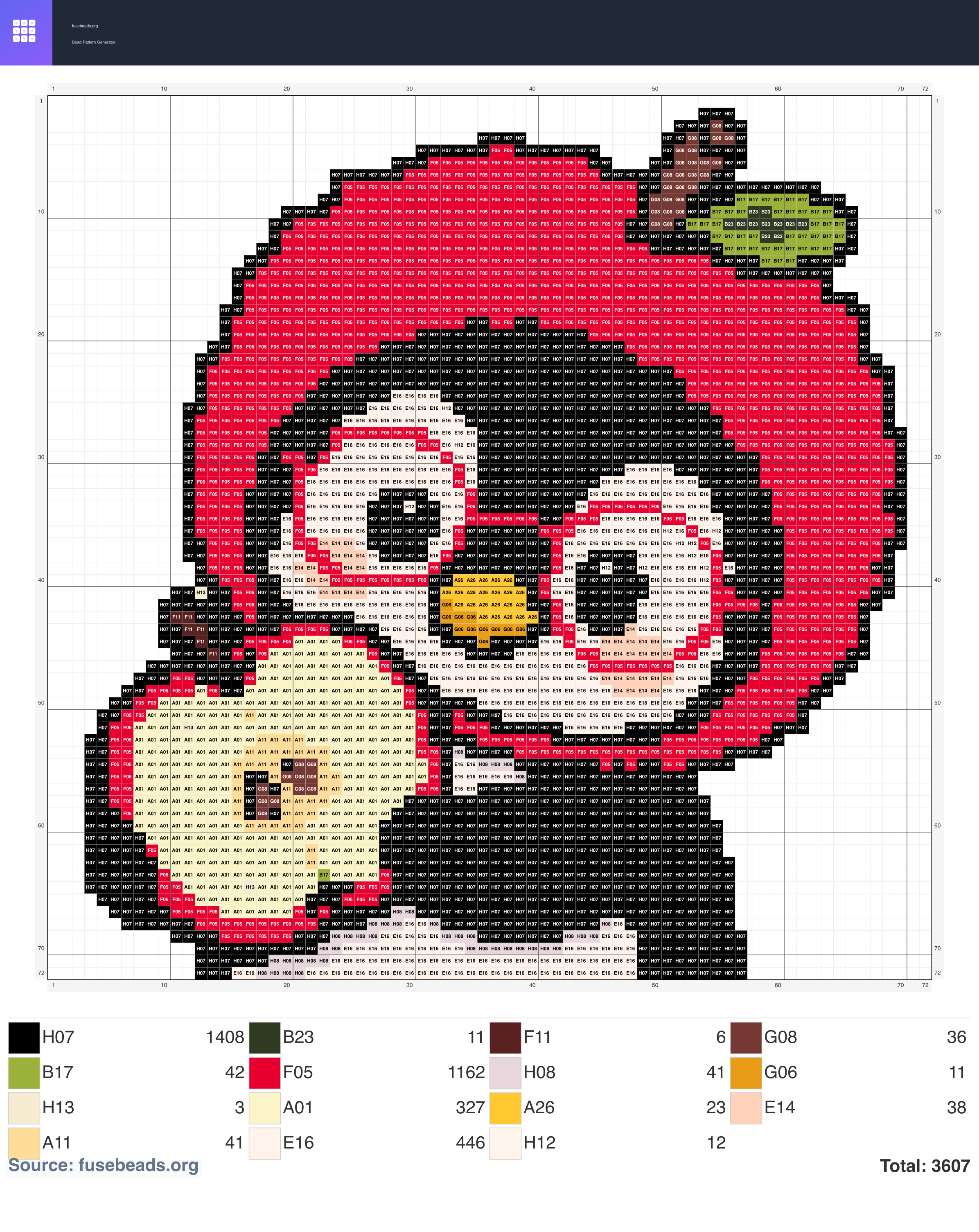Apple Penguin Baby perler beads pattern