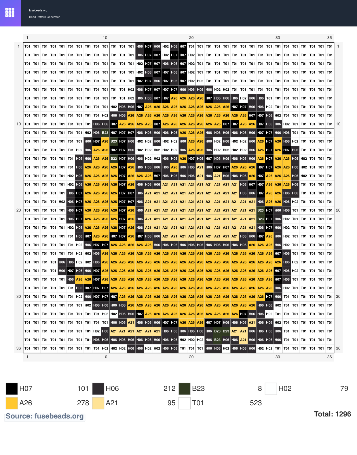 Silly Duck 3 perler beads pattern