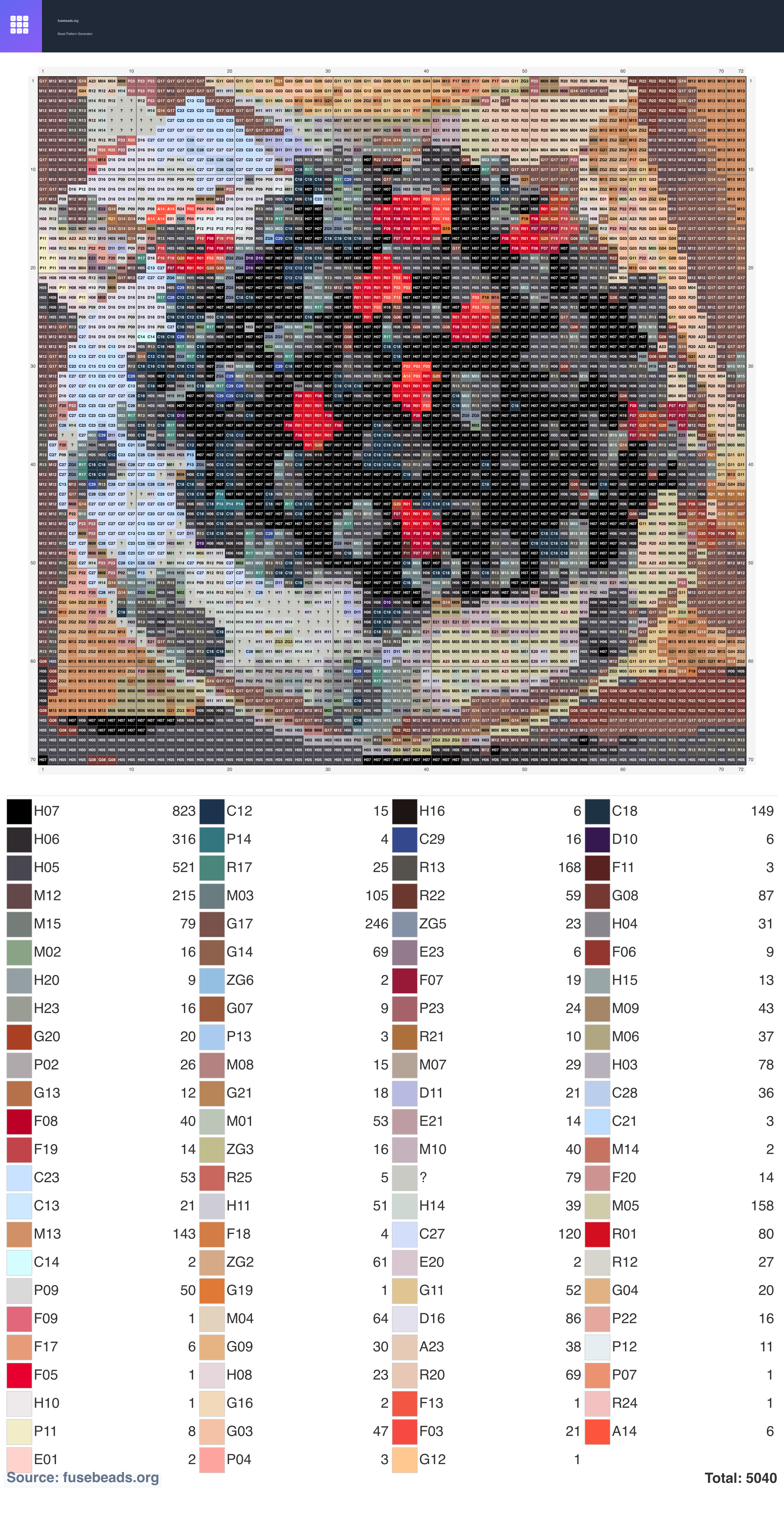 Blueberry Shaved Ice perler beads pattern