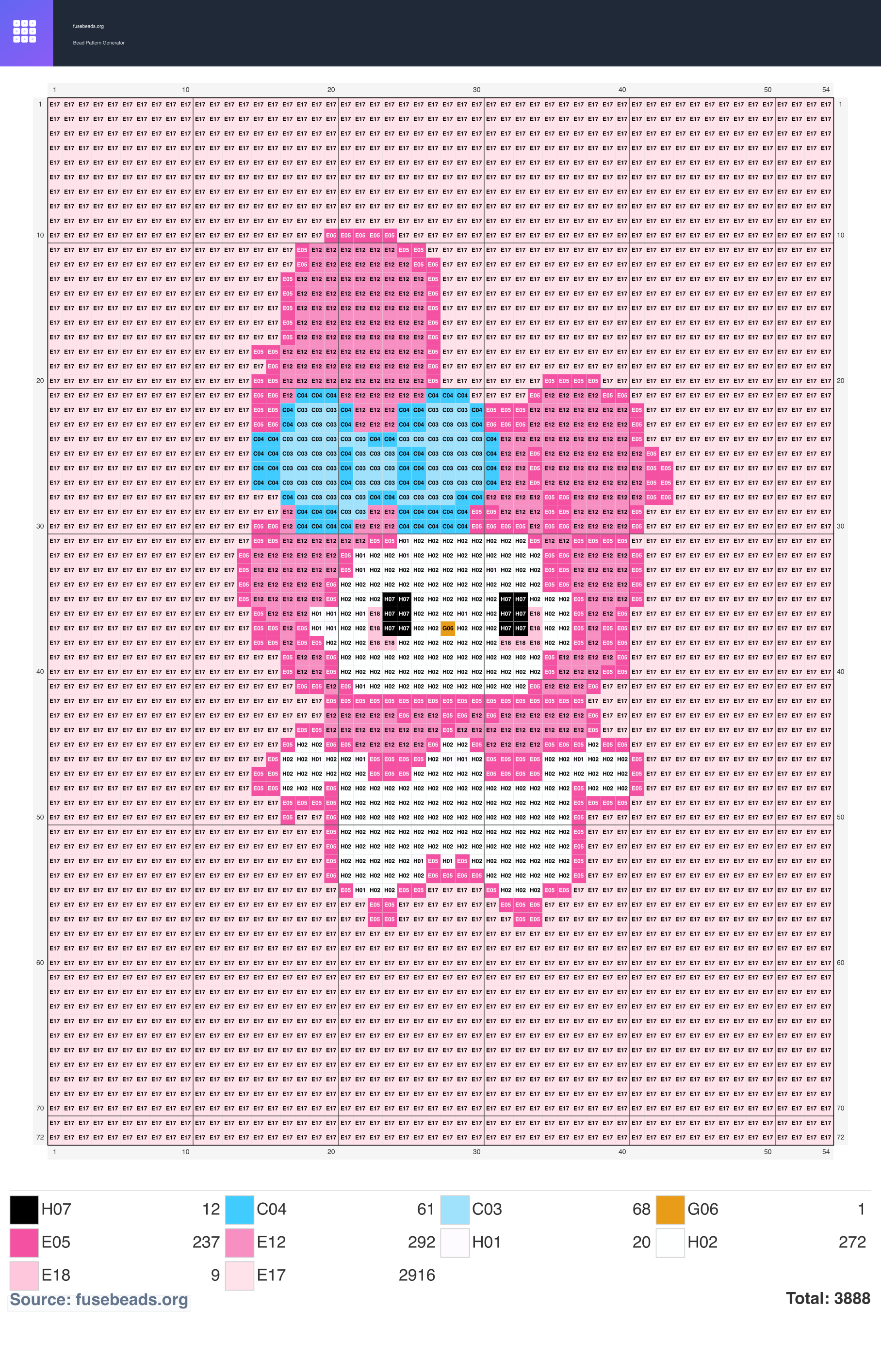 Kitty perler beads pattern
