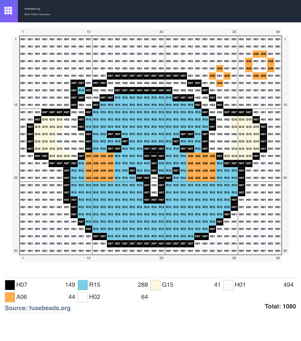 Kawaii #330 perler beads pattern