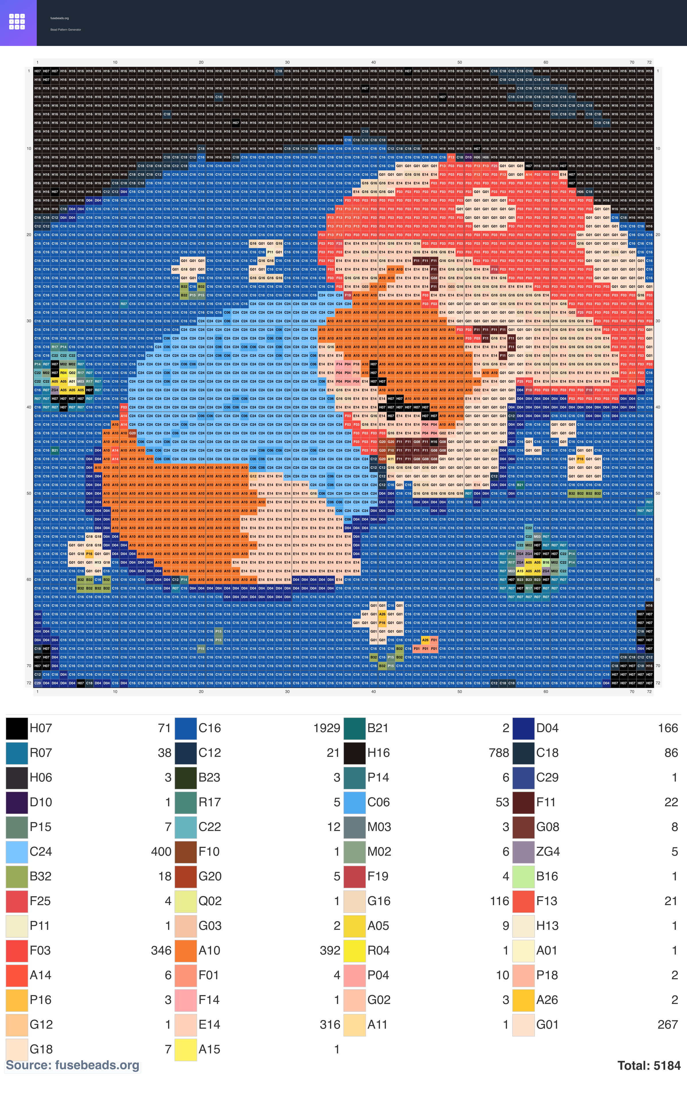 Sleeping Fox perler beads pattern