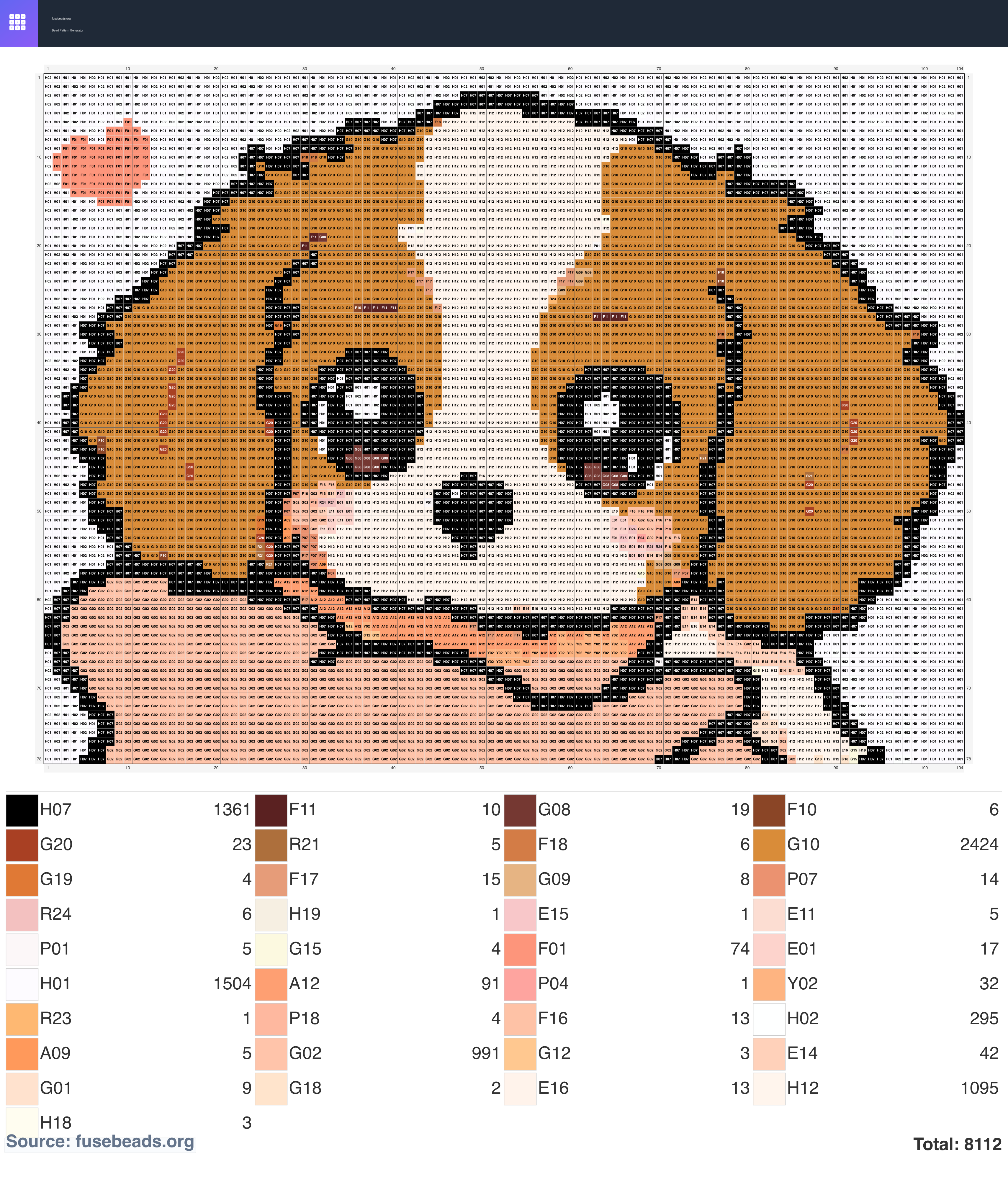 Kawaii #1976 perler beads pattern