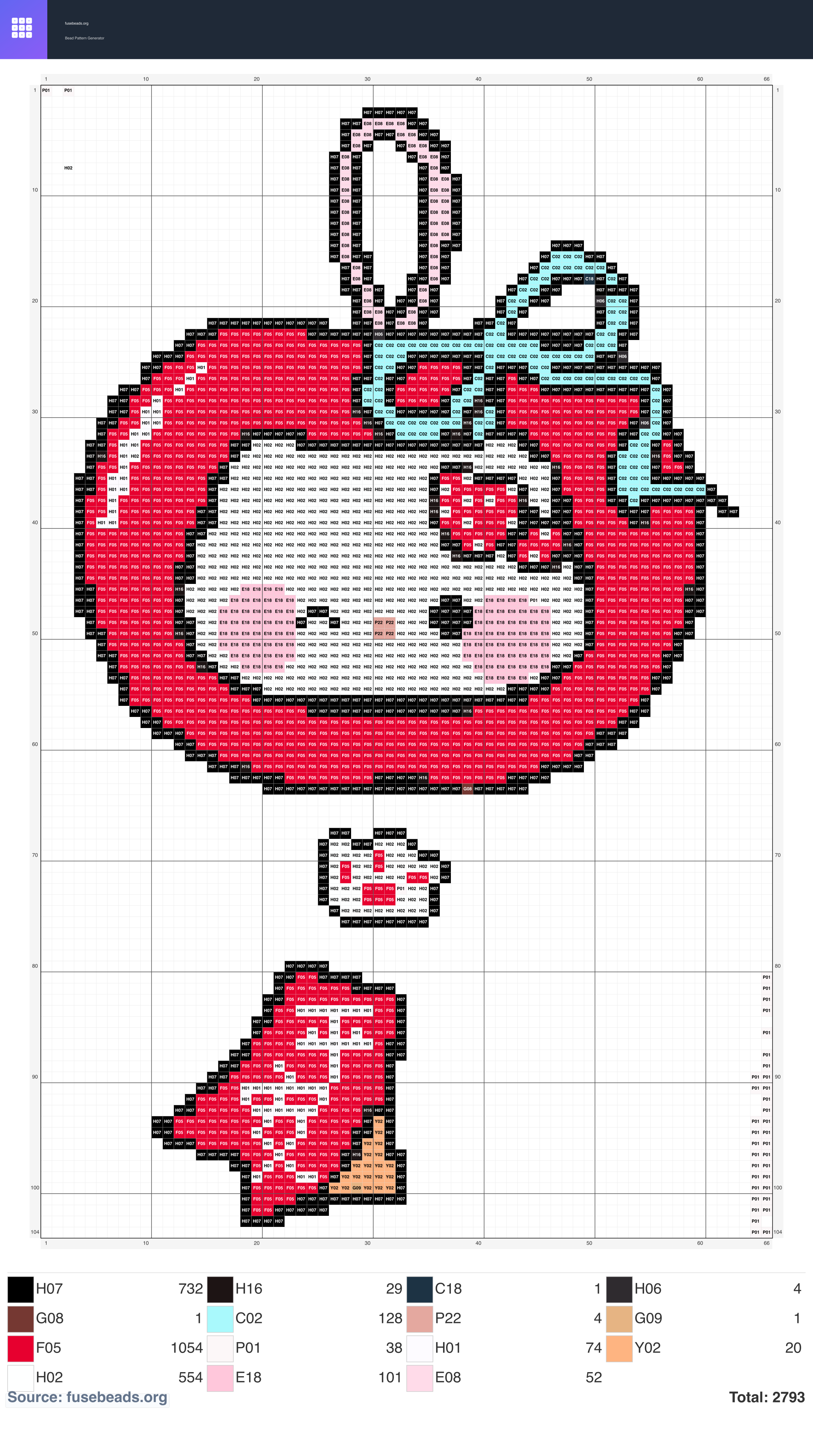 Apple KITTY perler beads pattern