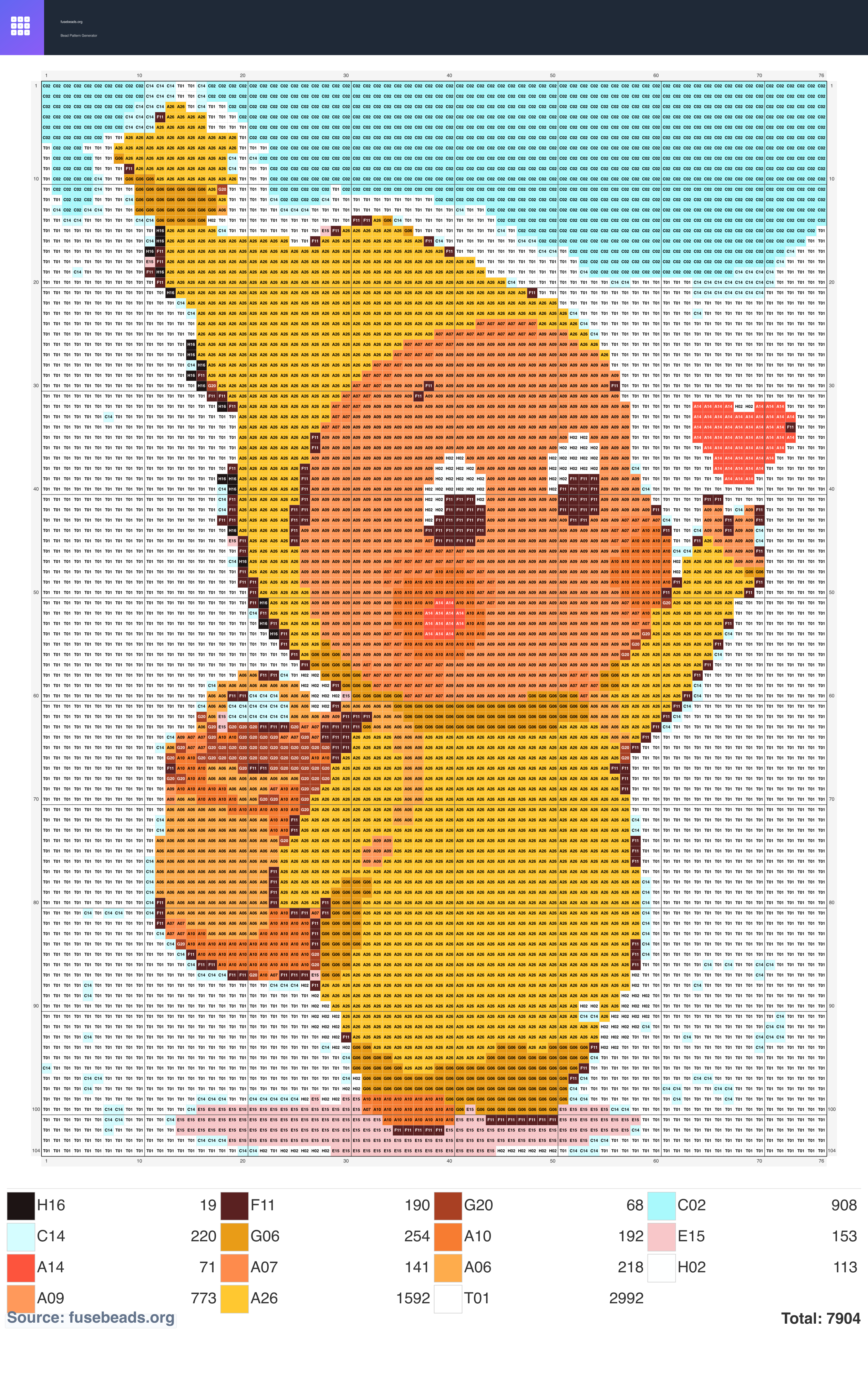 Star Guy Finger Heart perler beads pattern