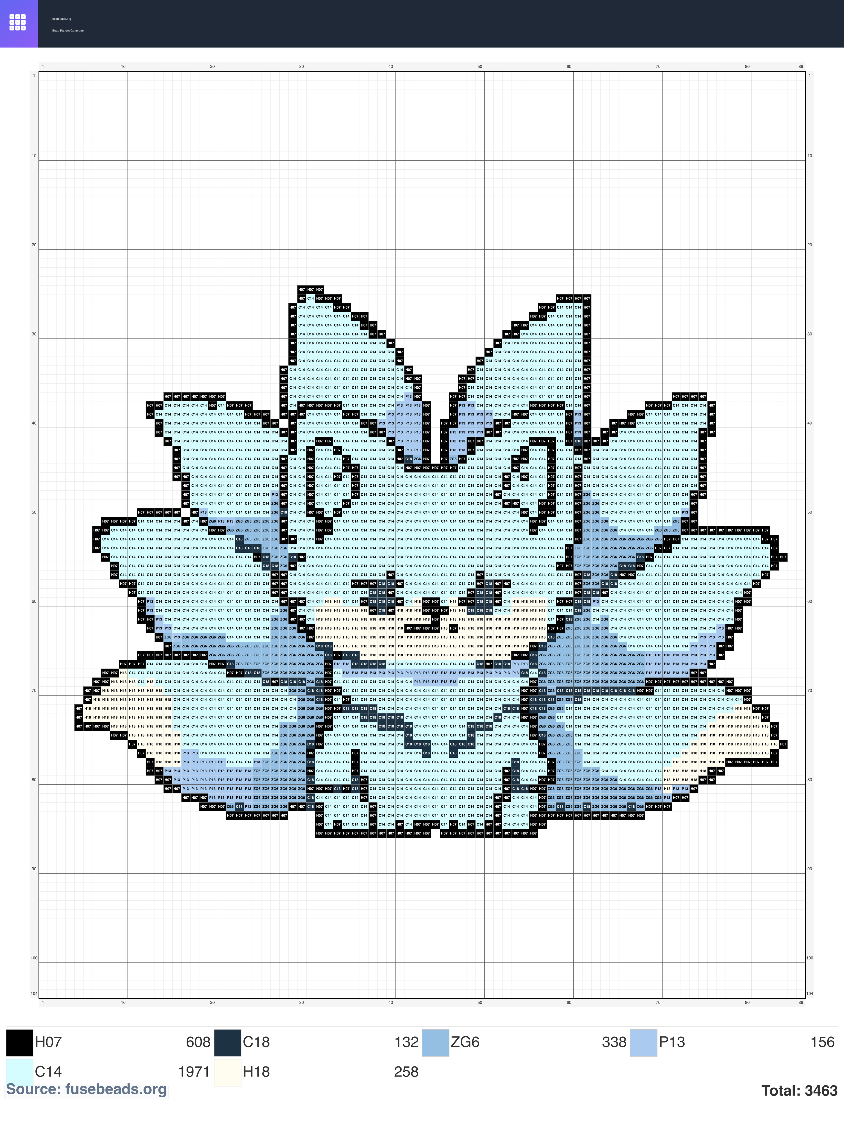 Kawaii #2095 perler beads pattern
