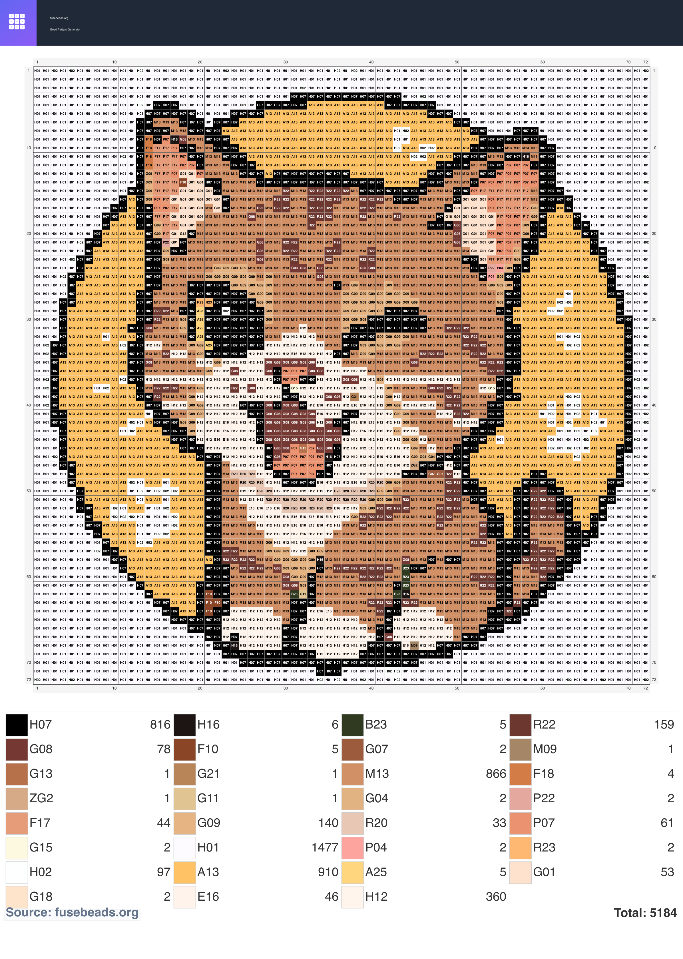 Wink perler beads pattern
