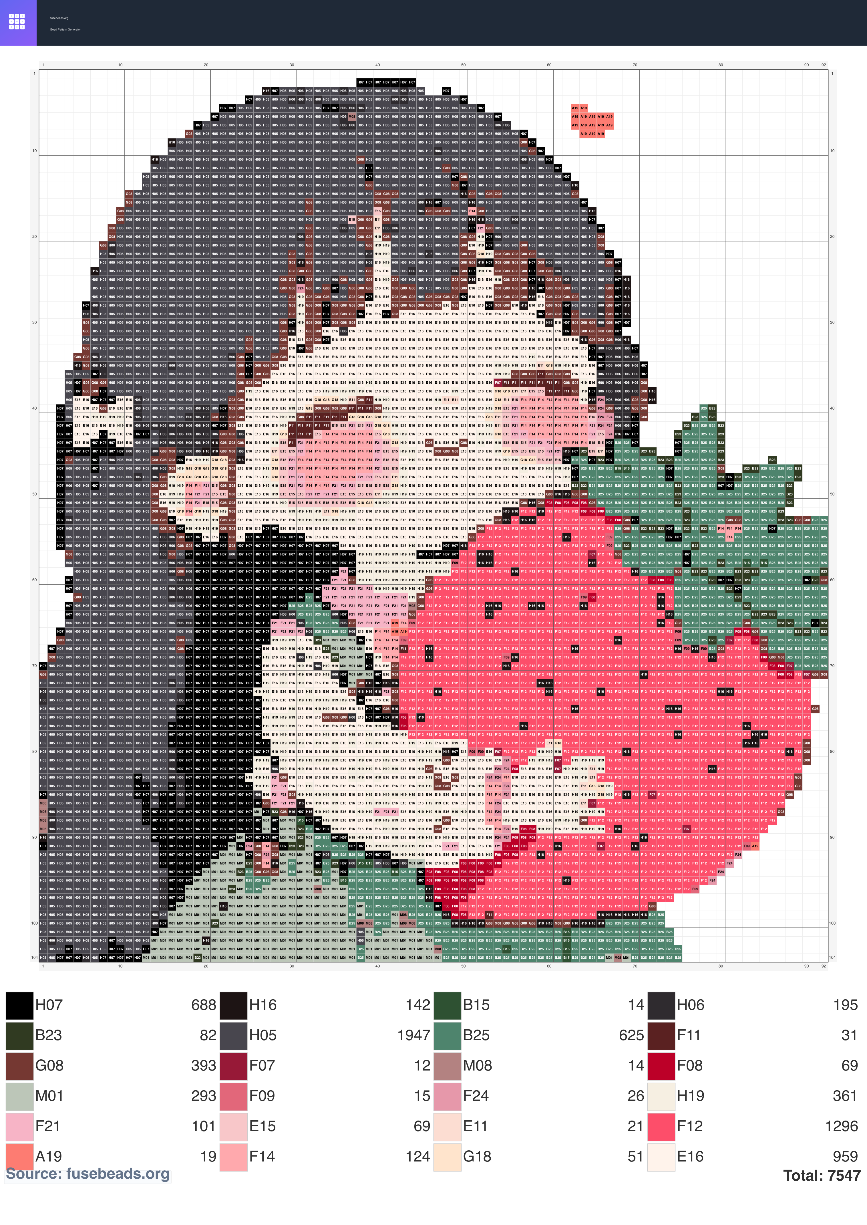 Strawberry Girl perler beads pattern