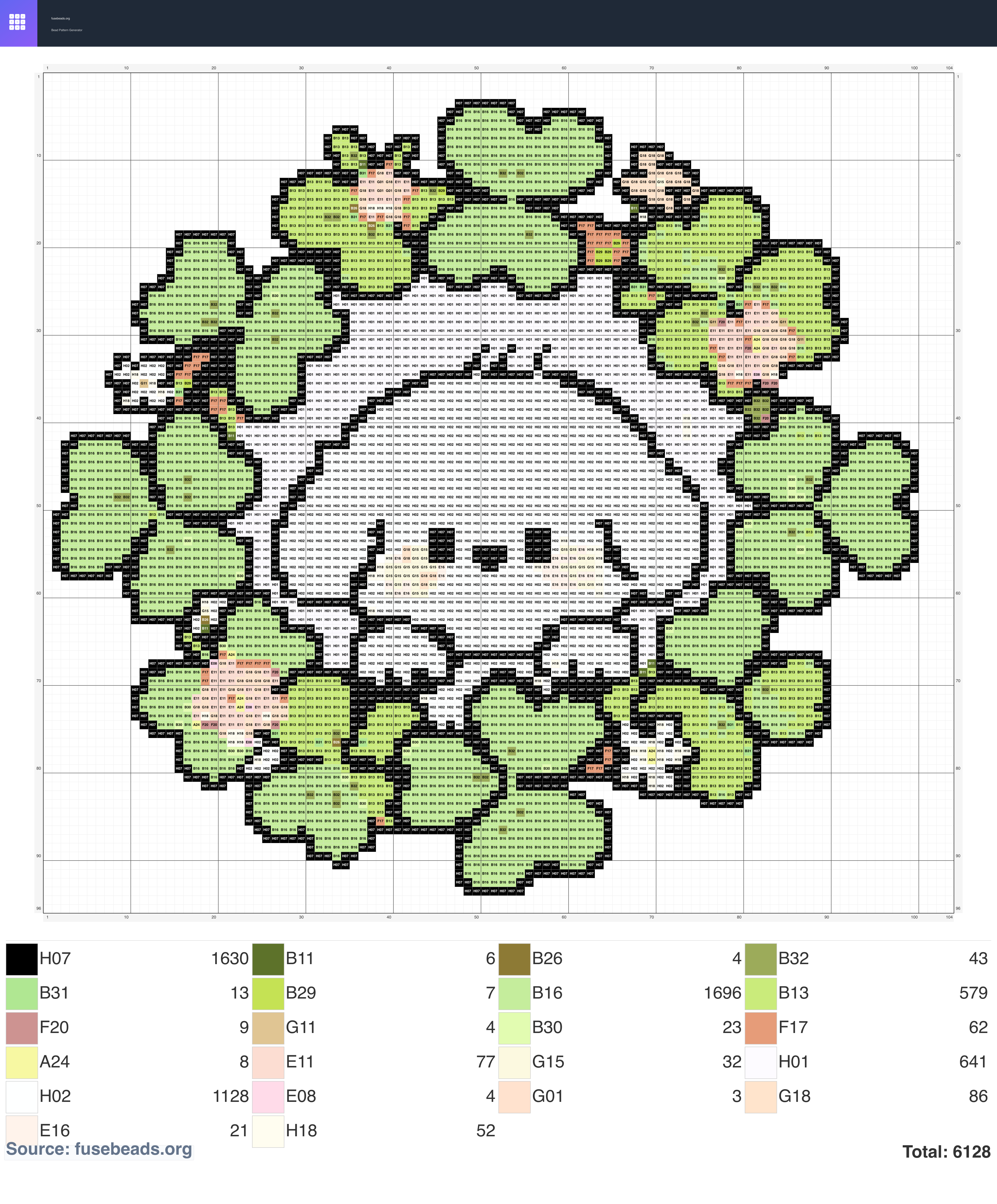 Clover Puppy perler beads pattern