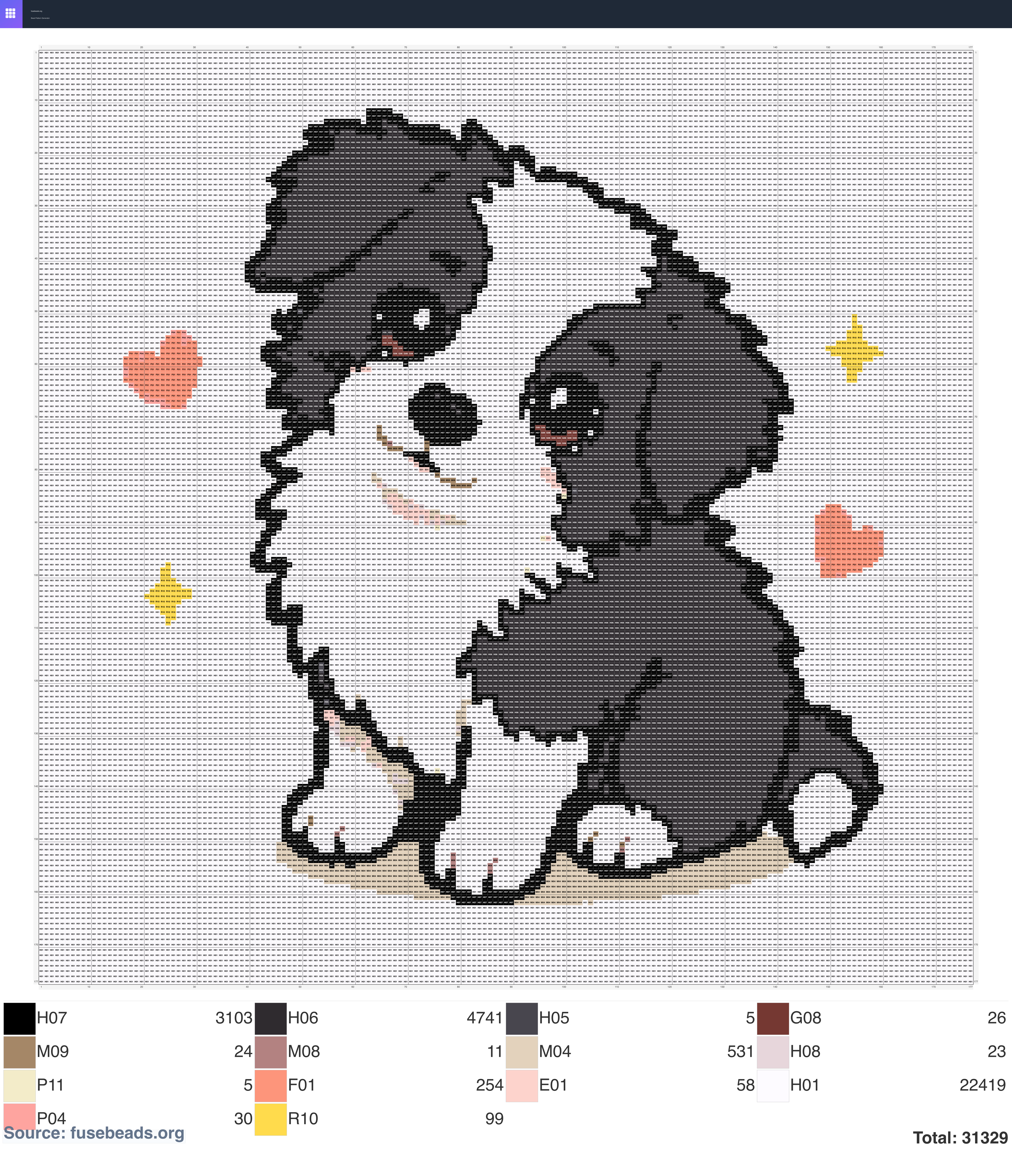Cute perler beads pattern