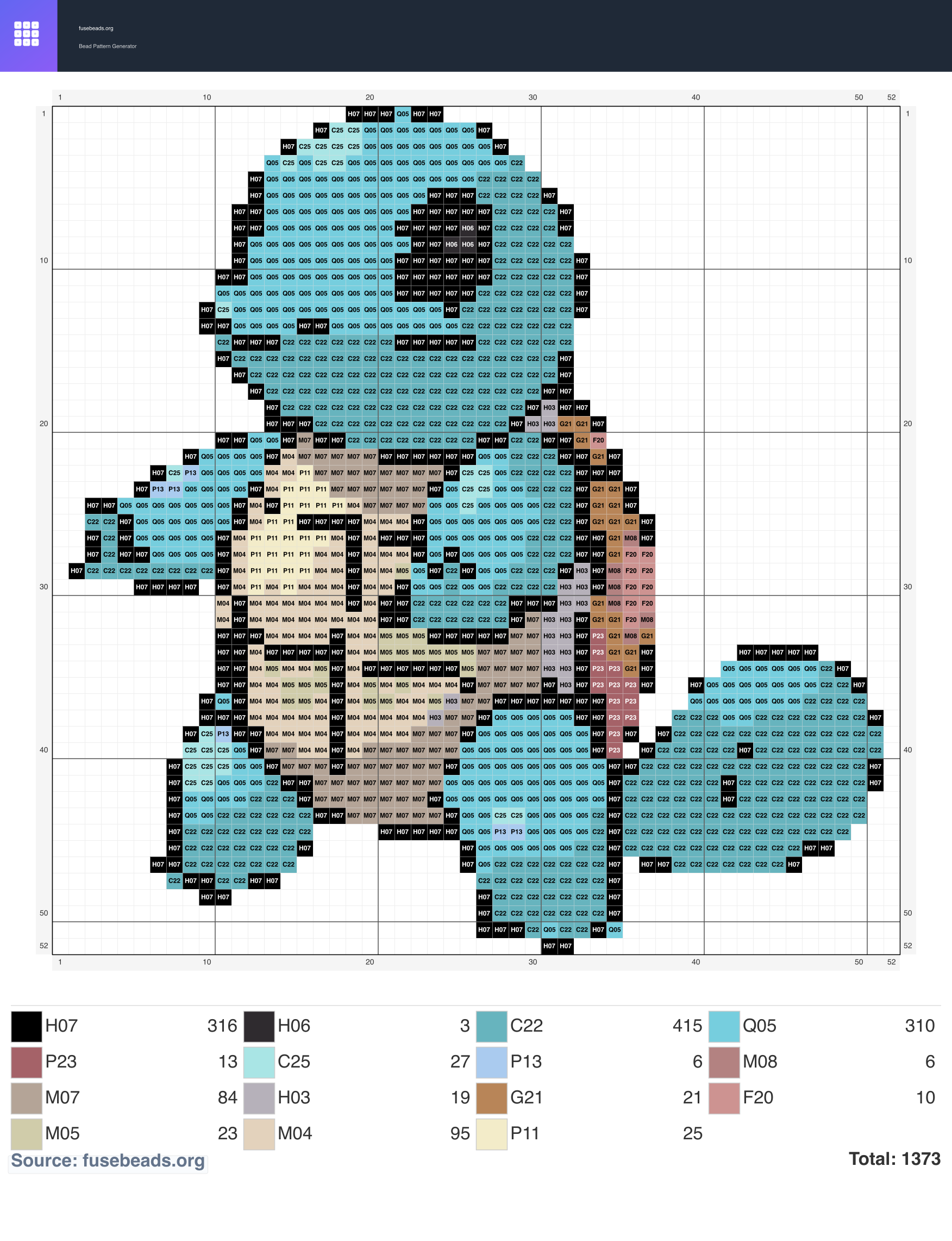 Squirtle perler beads pattern