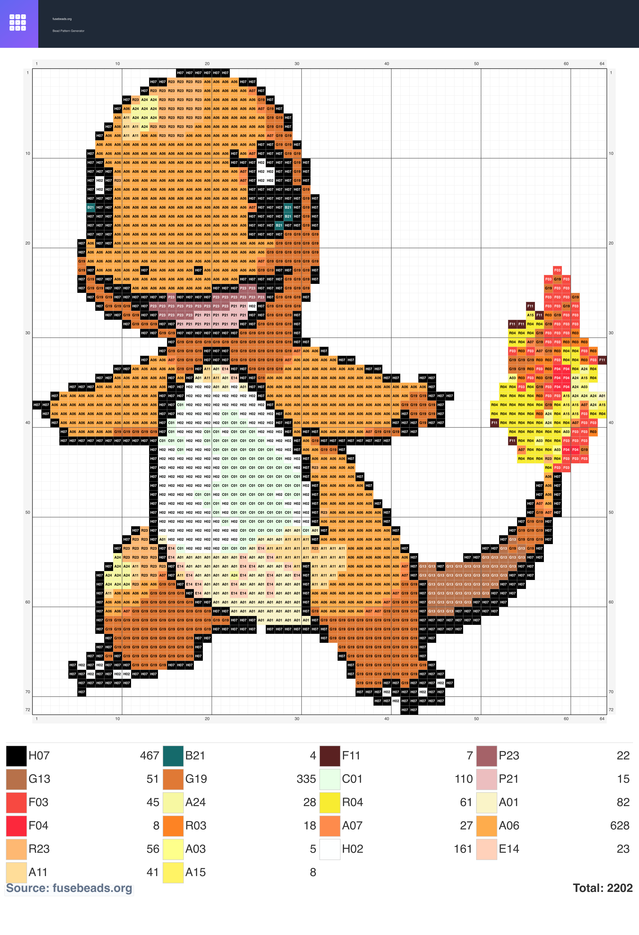 Charmander perler beads pattern