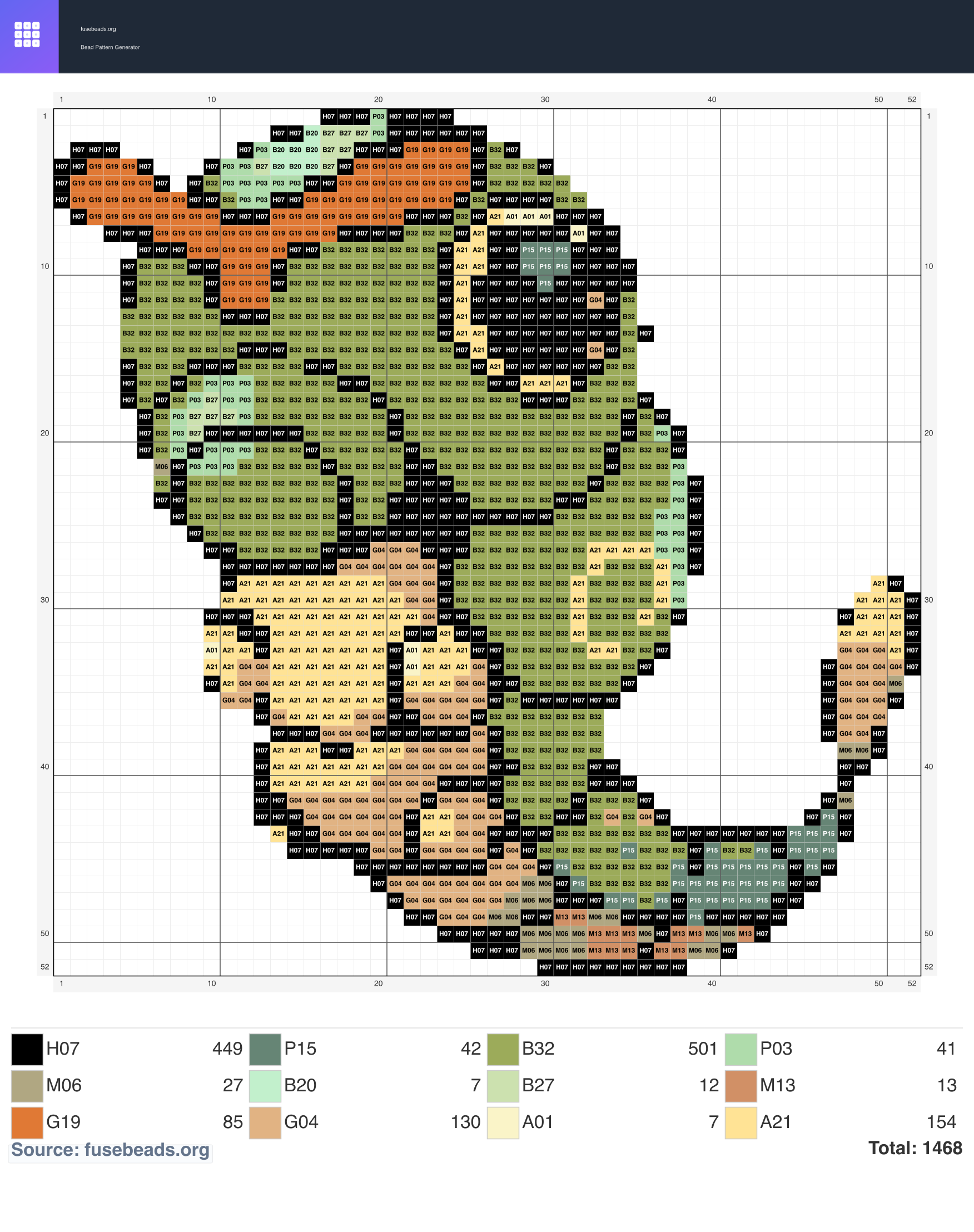 Kawaii #2132 perler beads pattern