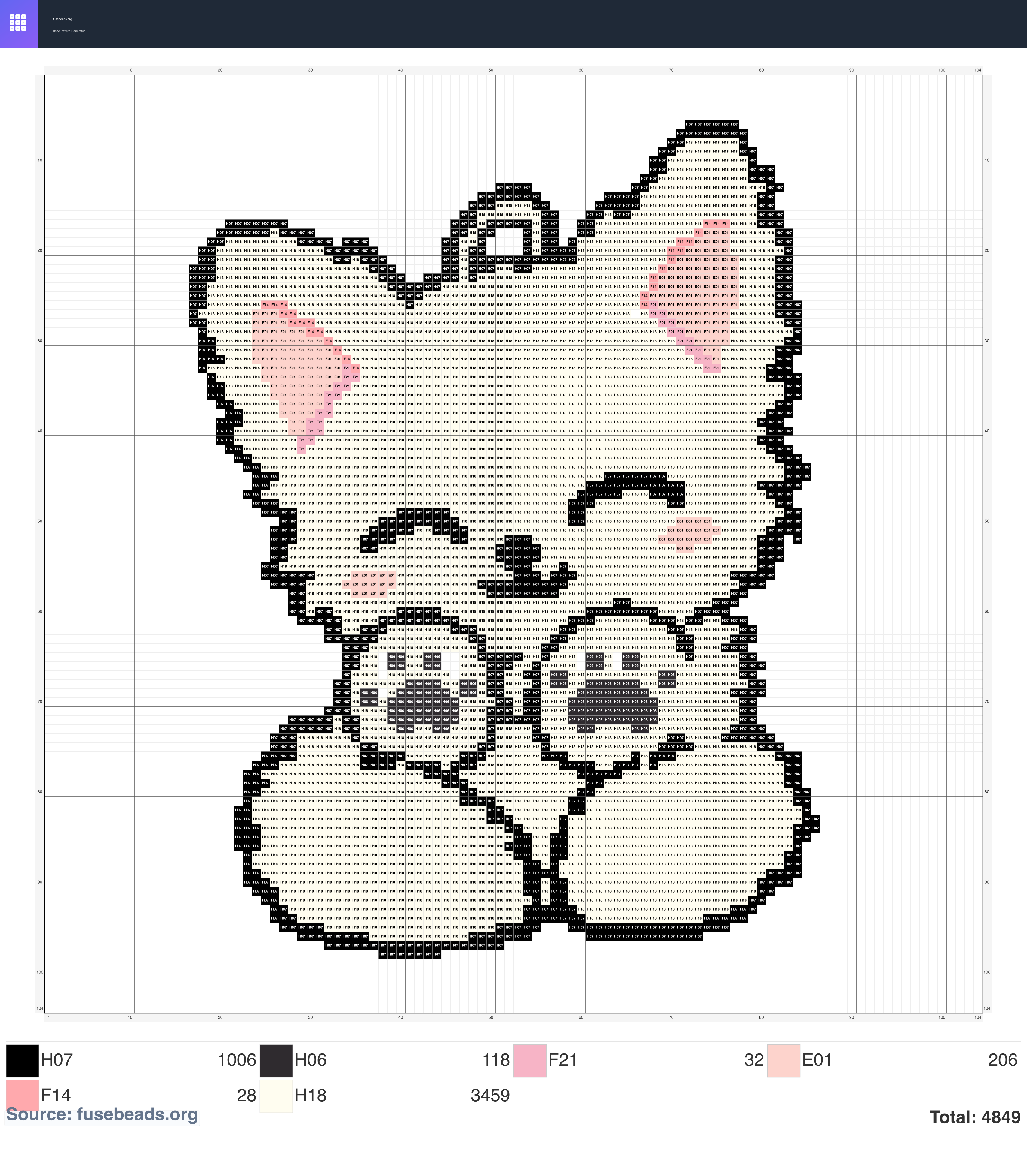 Kawaii #2141 perler beads pattern