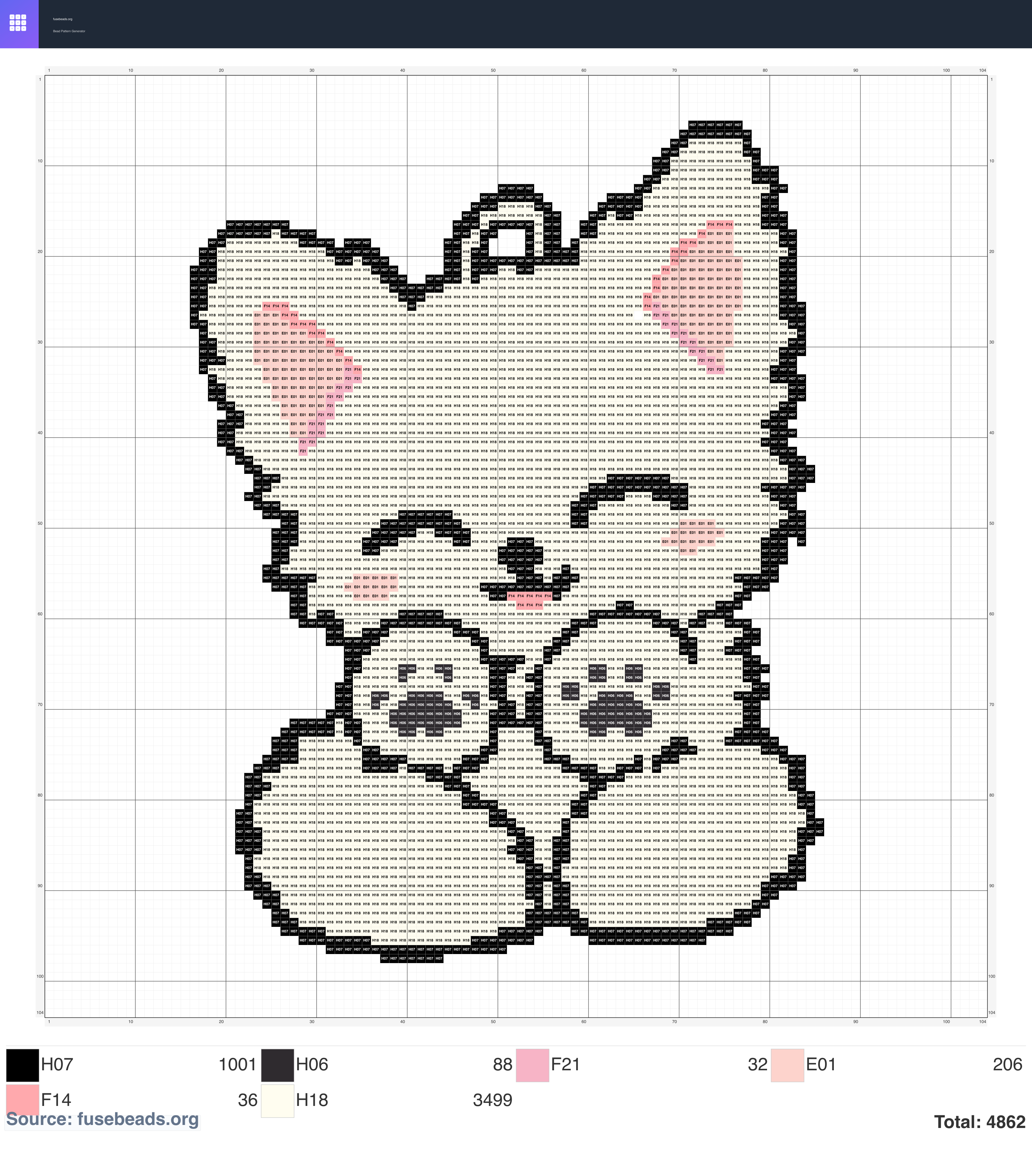 Kawaii #2146 perler beads pattern