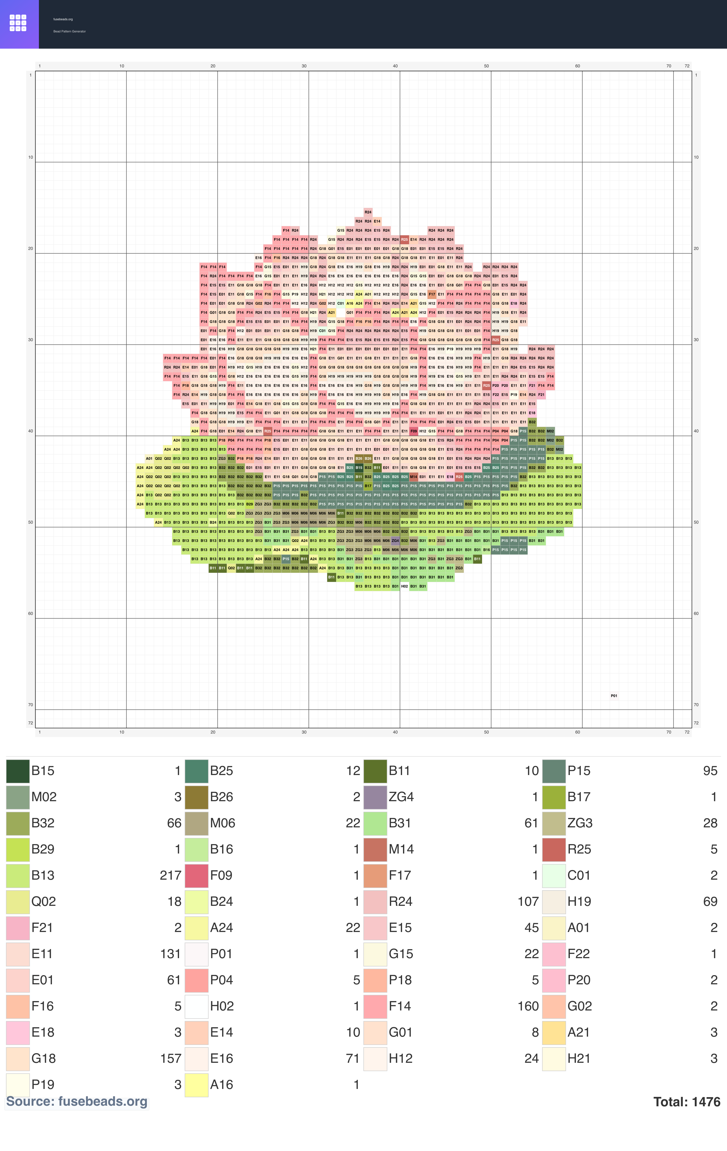 Kawaii #2180 perler beads pattern
