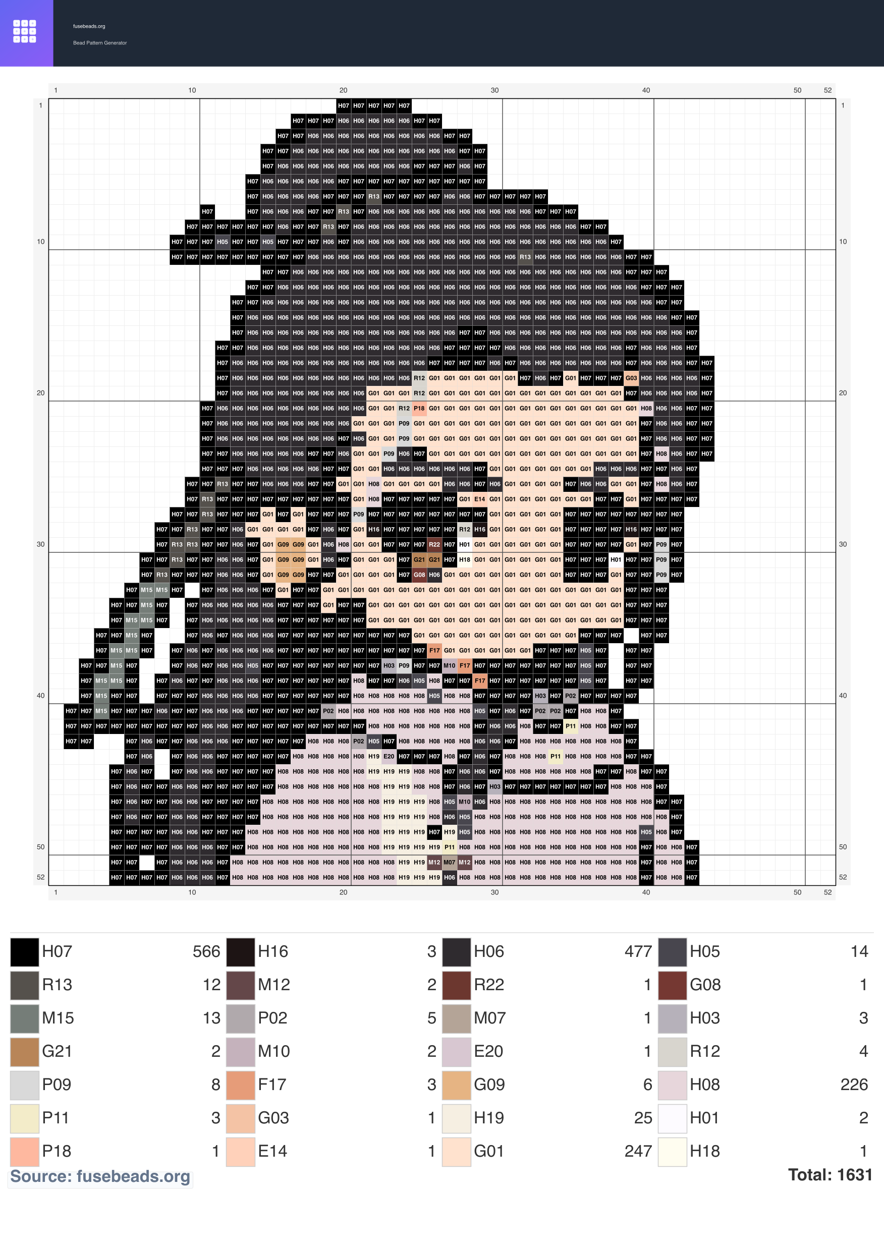 Kawaii #2190 perler beads pattern